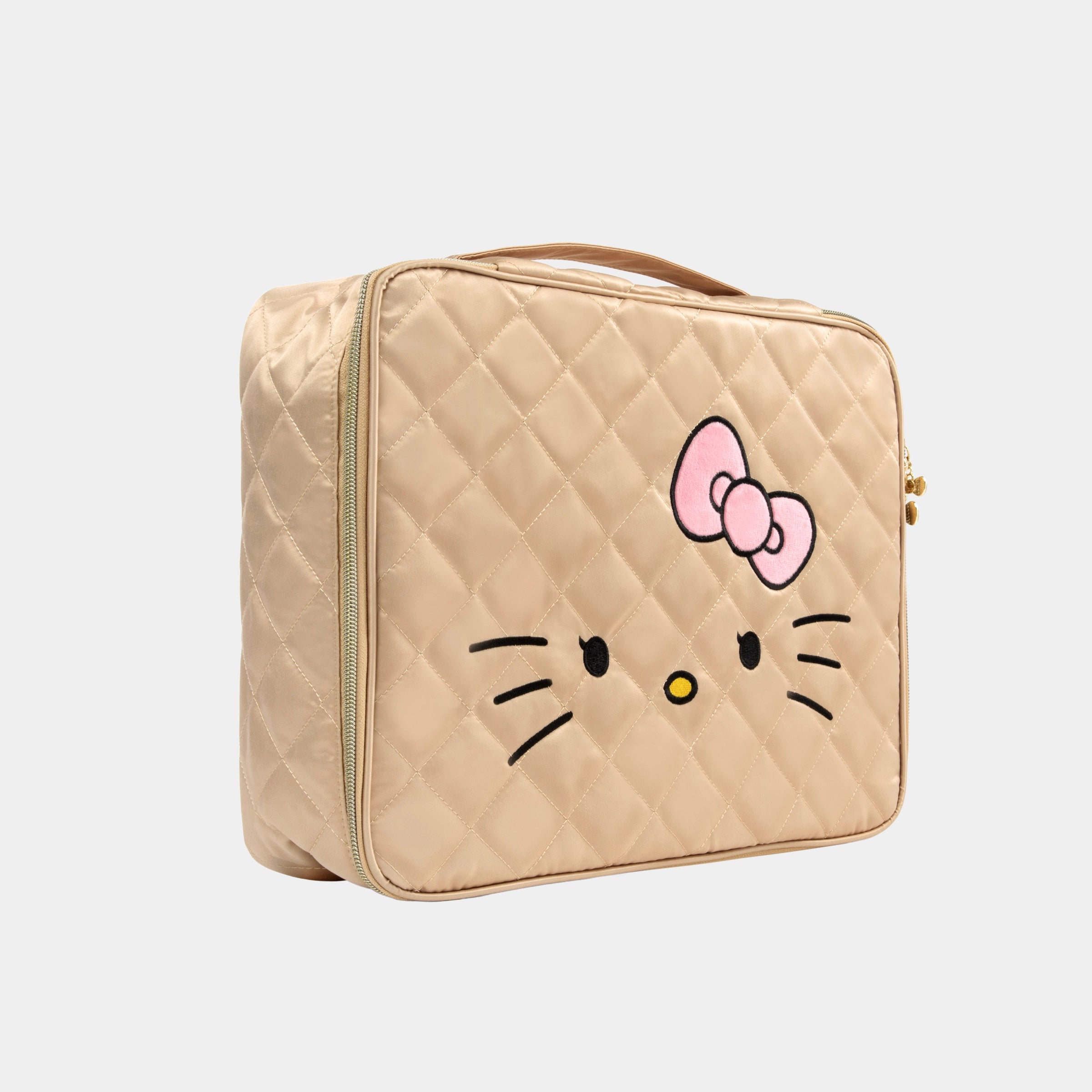 "Hello Kitty" Large Quilted Travel Storage Bag Tanned Hello Kitty
