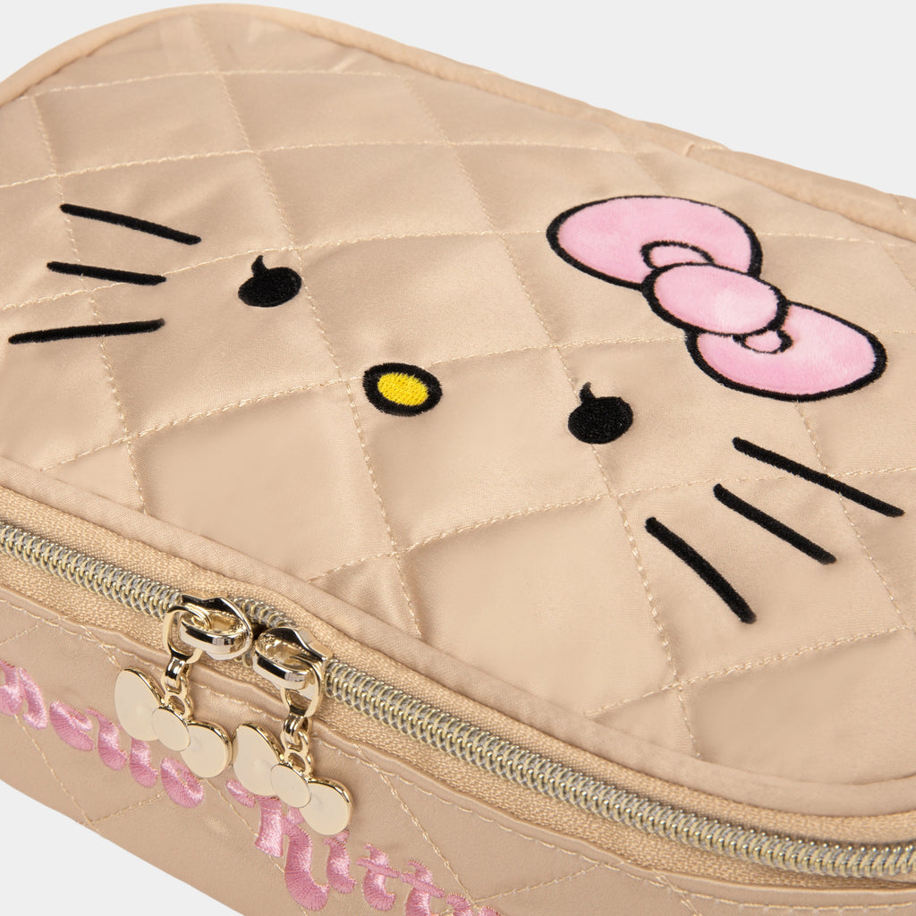 "Hello Kitty" Medium Quilted Travel Storage Bag – Tanned Hello Kitty