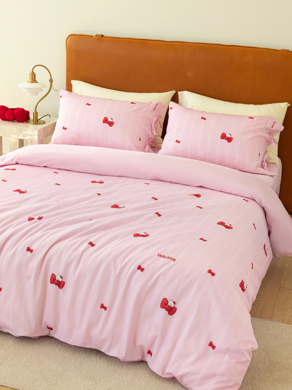 "Hello Kitty" Cotton Sateen Bedding Set – Sakura Pink