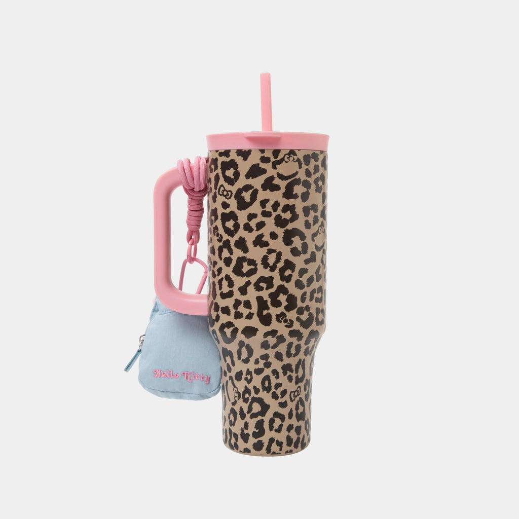 "Hello Kitty"  stainless steel insulated tumbler (with mini bag) Leopard