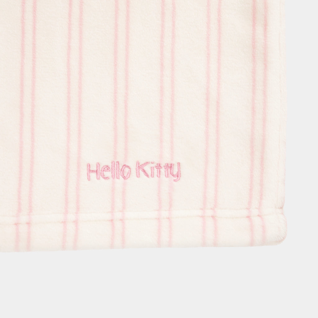 "Hello Kitty" Flannel Loungewear Set – Cream Stripes
