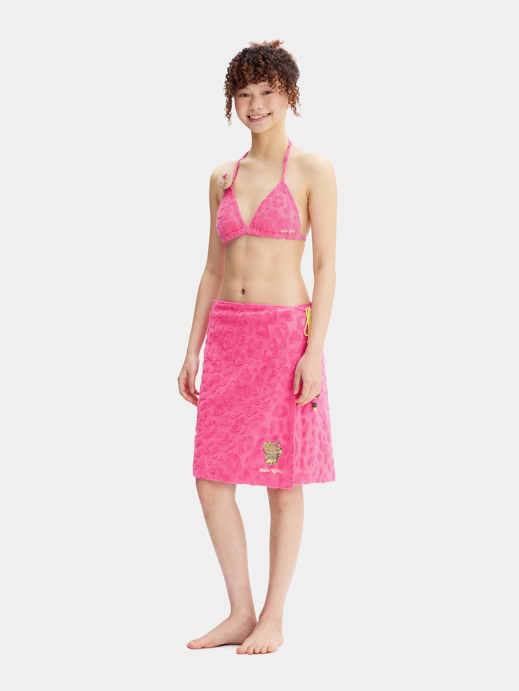 "Hello Kitty" Terry Wrap Skirt – Hot Pink Leopard