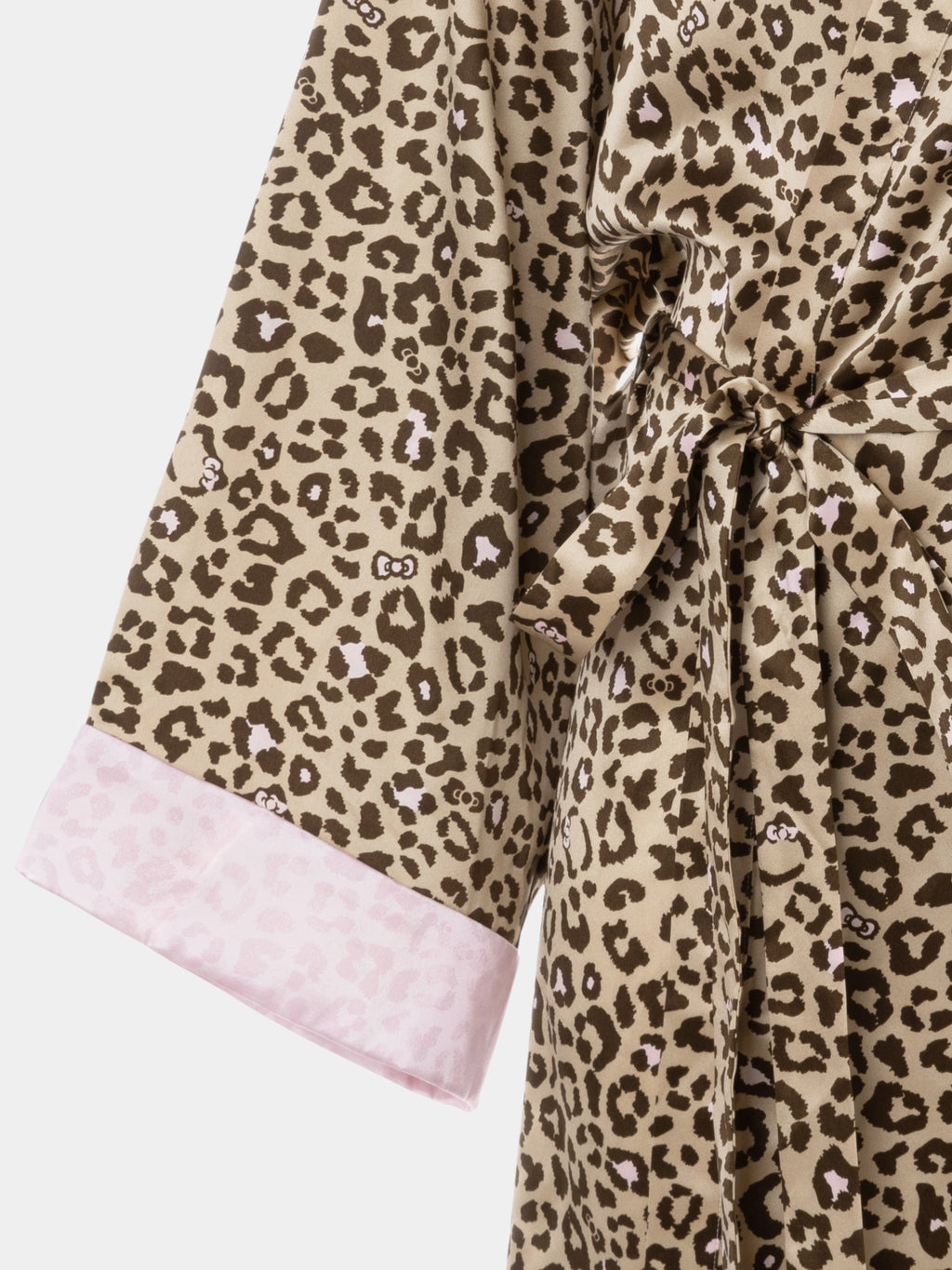 "Hello Kitty" Premium Heavy Mulberry Silk Robe – Leopard