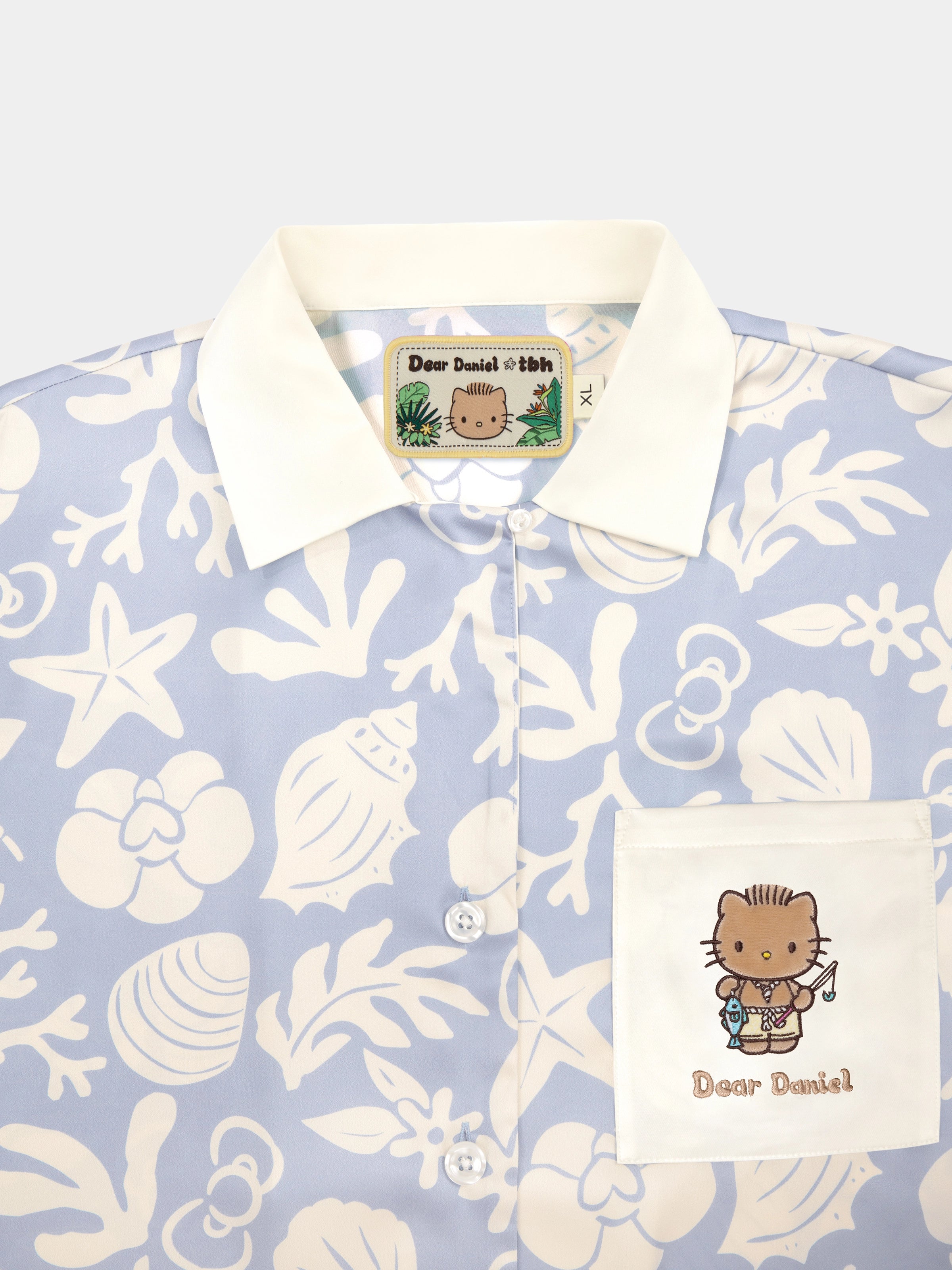 "Dear Daniel" Satin Loungewear Set Short Sleeve & Shorts – Breezy Blue