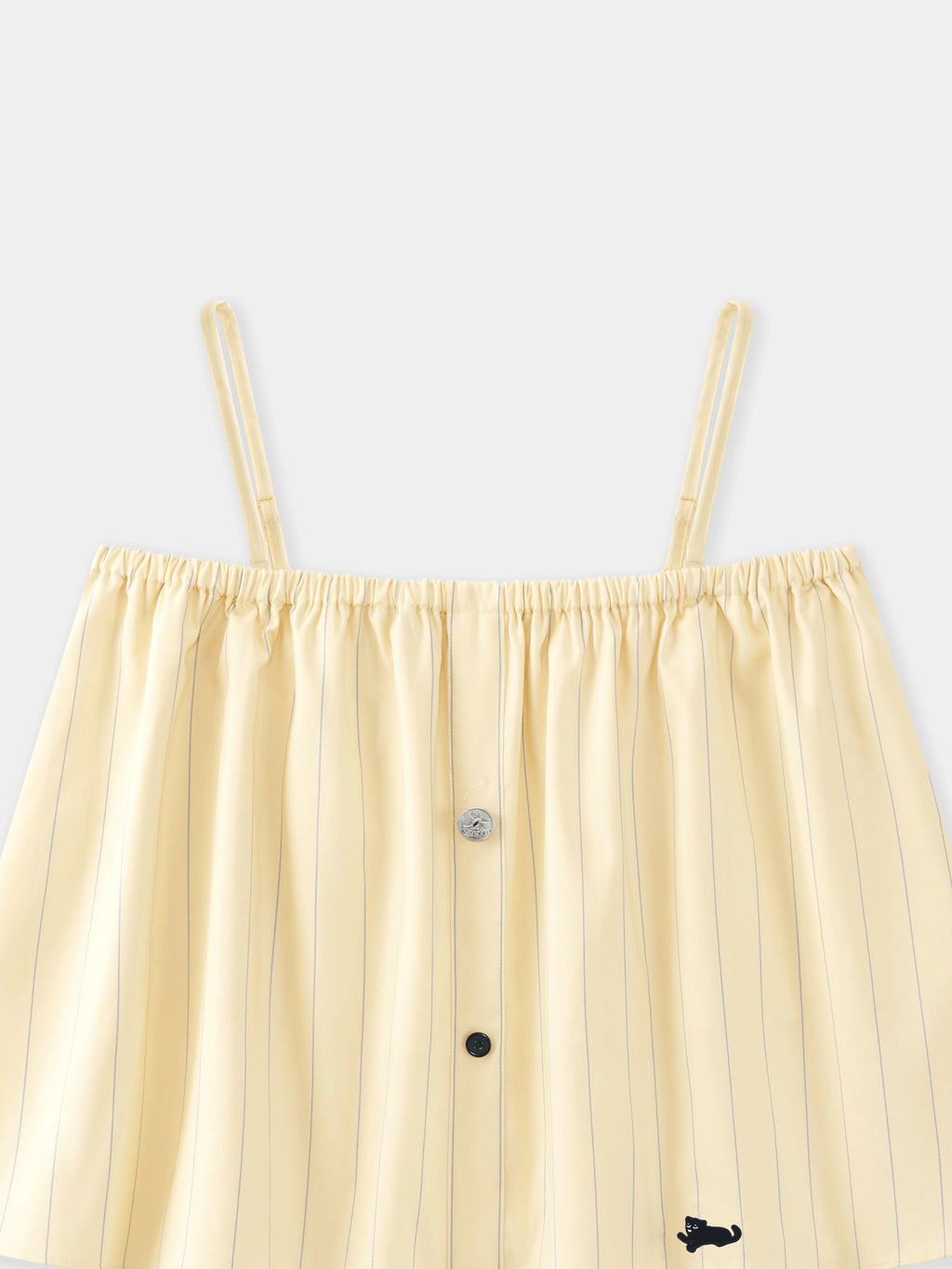 “Urban Jungle” Tencel Cotton Blend Spaghetti Strap Top and Shorts Pajama Set Dandelion Yellow