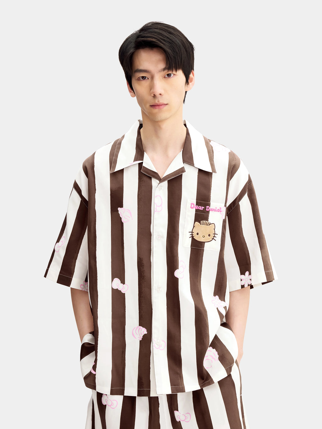 "Dear Daniel" Tencel Cotton Blend Loungewear Set Short Sleeve & Shorts – Coconut Brown