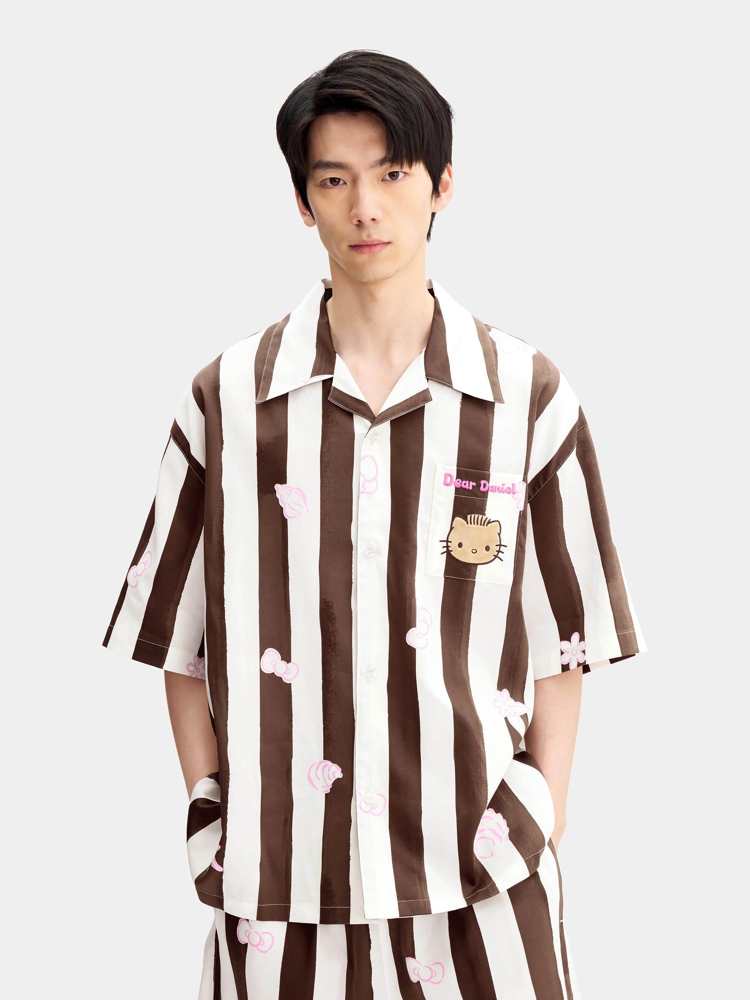 "Dear Daniel" Tencel Cotton Blend Loungewear Set Short Sleeve & Shorts – Coconut Brown