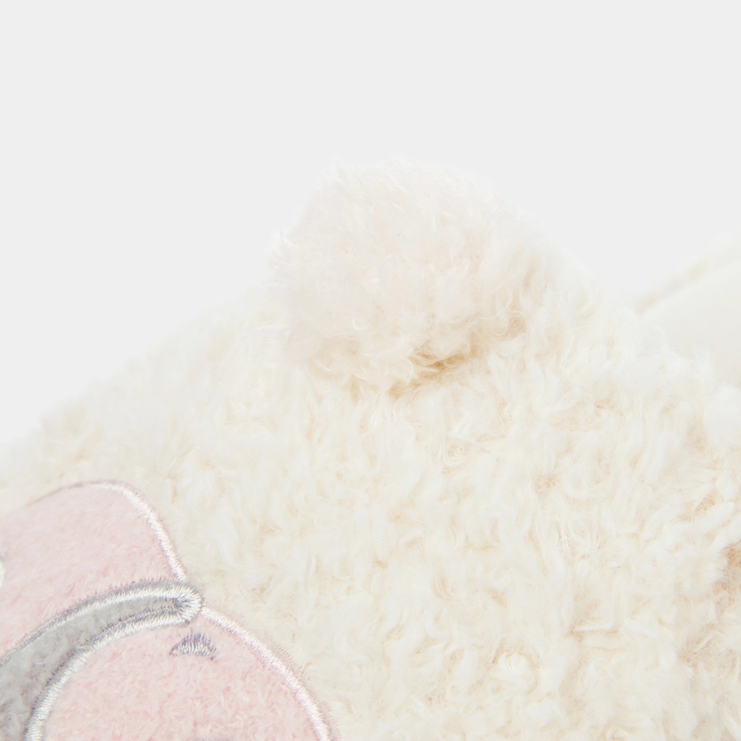 "Panda PomPom" Fluffy Slippers – Cream White