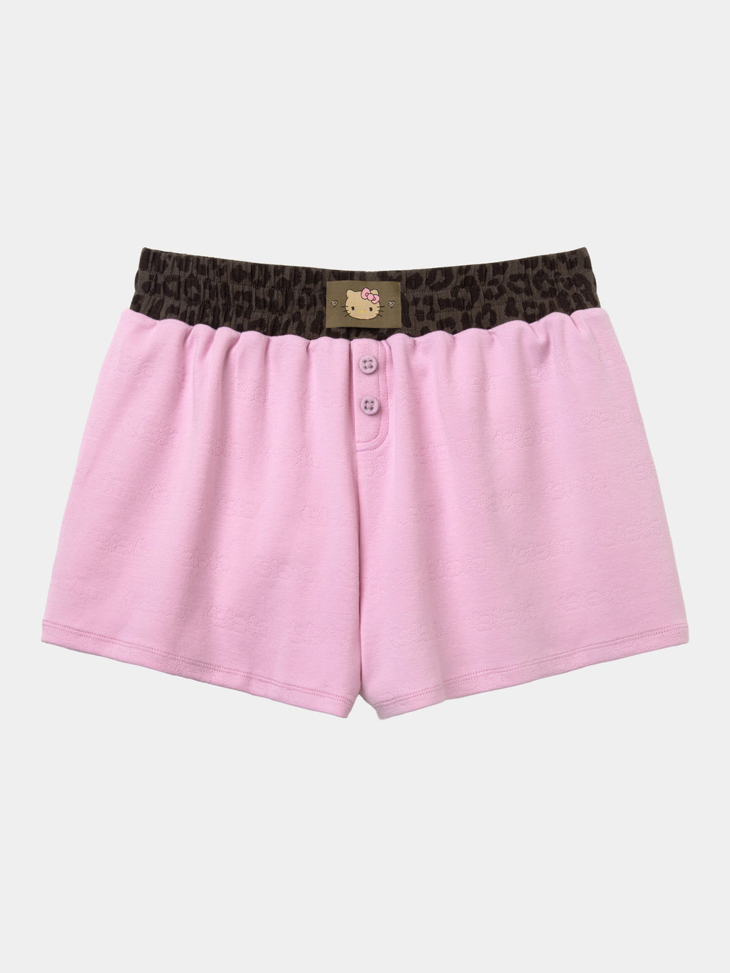 "Hello Kitty" Jersey Rib Jacquard Spaghetti Strap Top & Shorts Pajama Set – Raspberry
