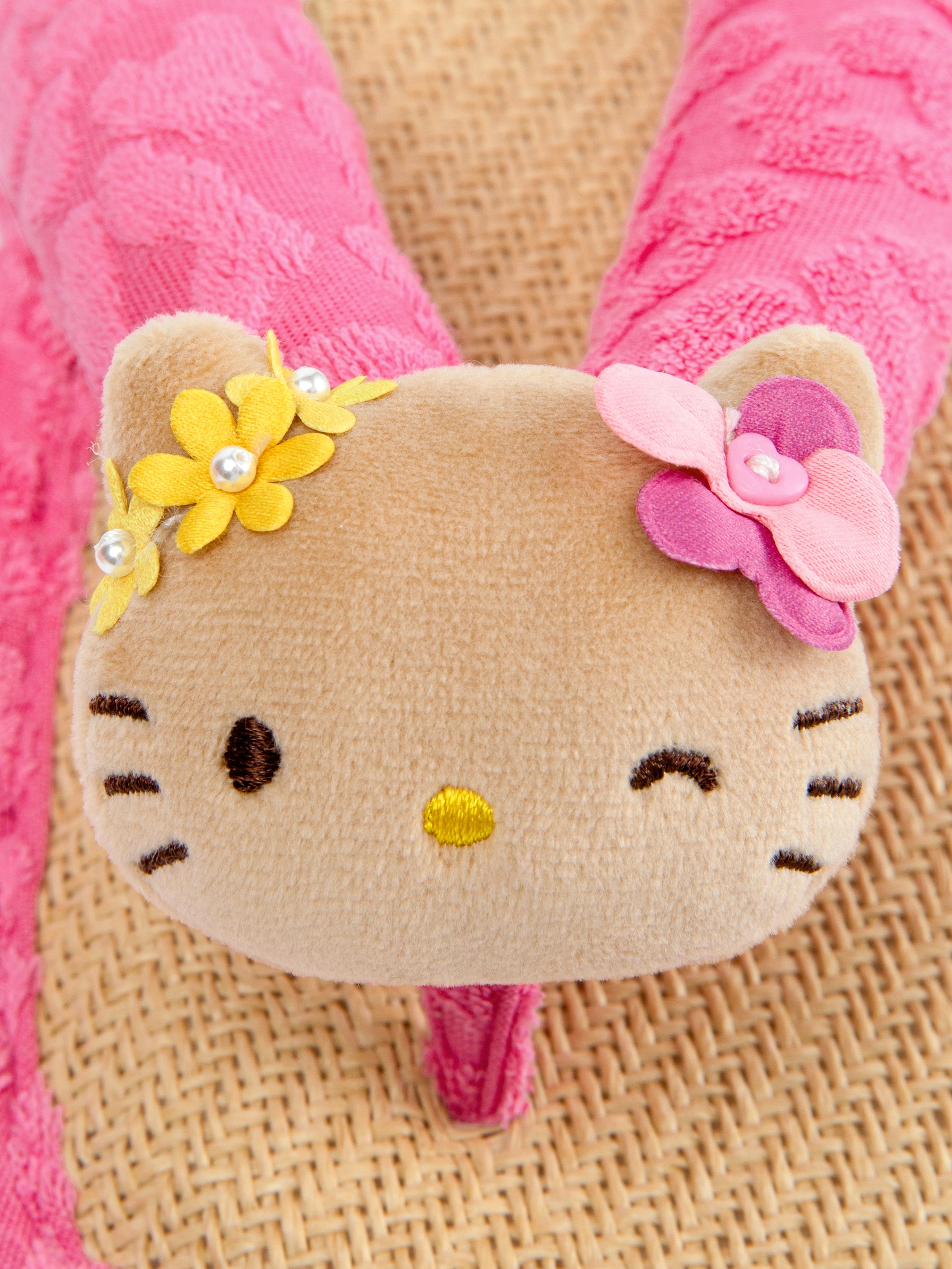 "Hello Kitty" Terry Flip-Flops – Hot Pink Leopard