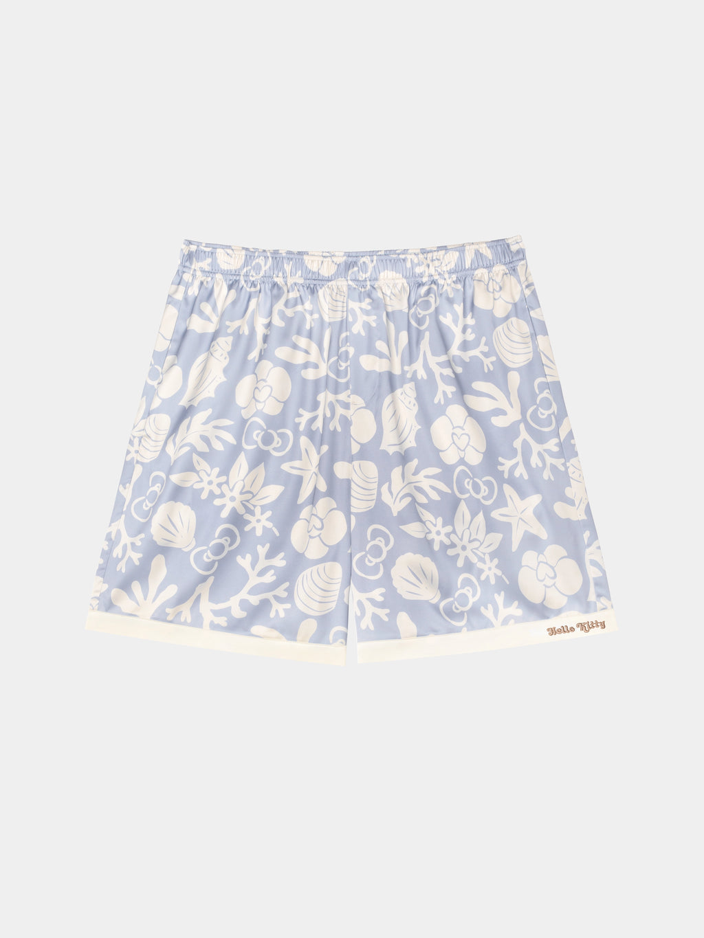 "Hello Kitty" Satin Loungewear Set Short Sleeve & Shorts – Breezy Blue