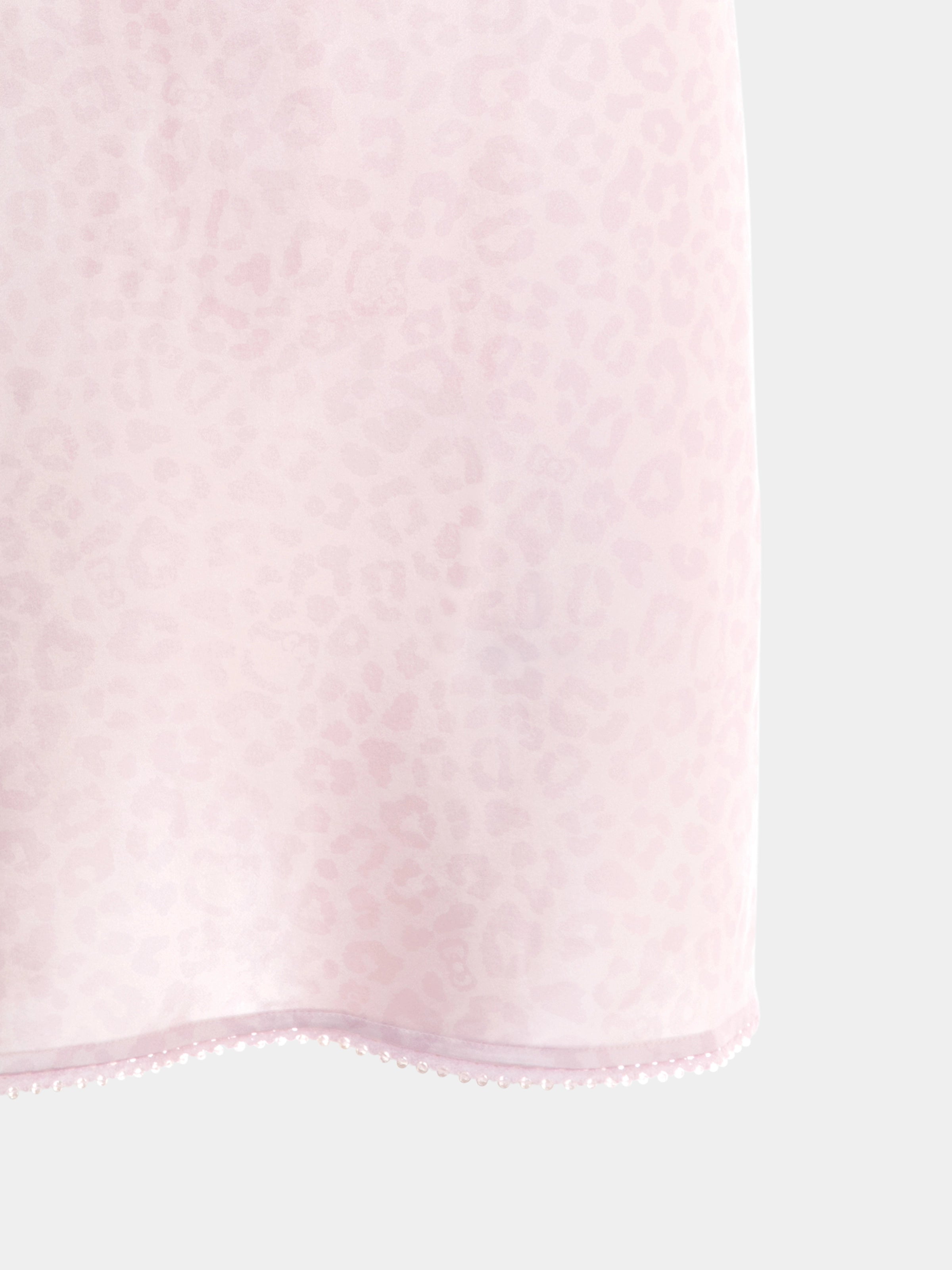 "Hello Kitty" Premium Heavy Mulberry Silk Spaghetti Strap Nightgown – Pink Leopard