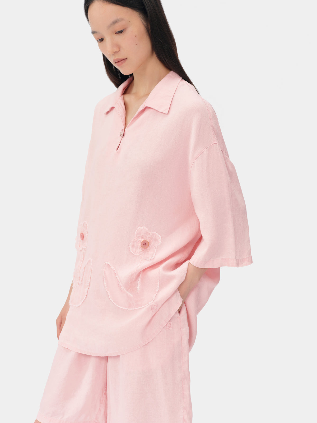 tbh Wōdrobe Natural-Dyed Hemp Loungewear Set Short Sleeve – Madder Rose