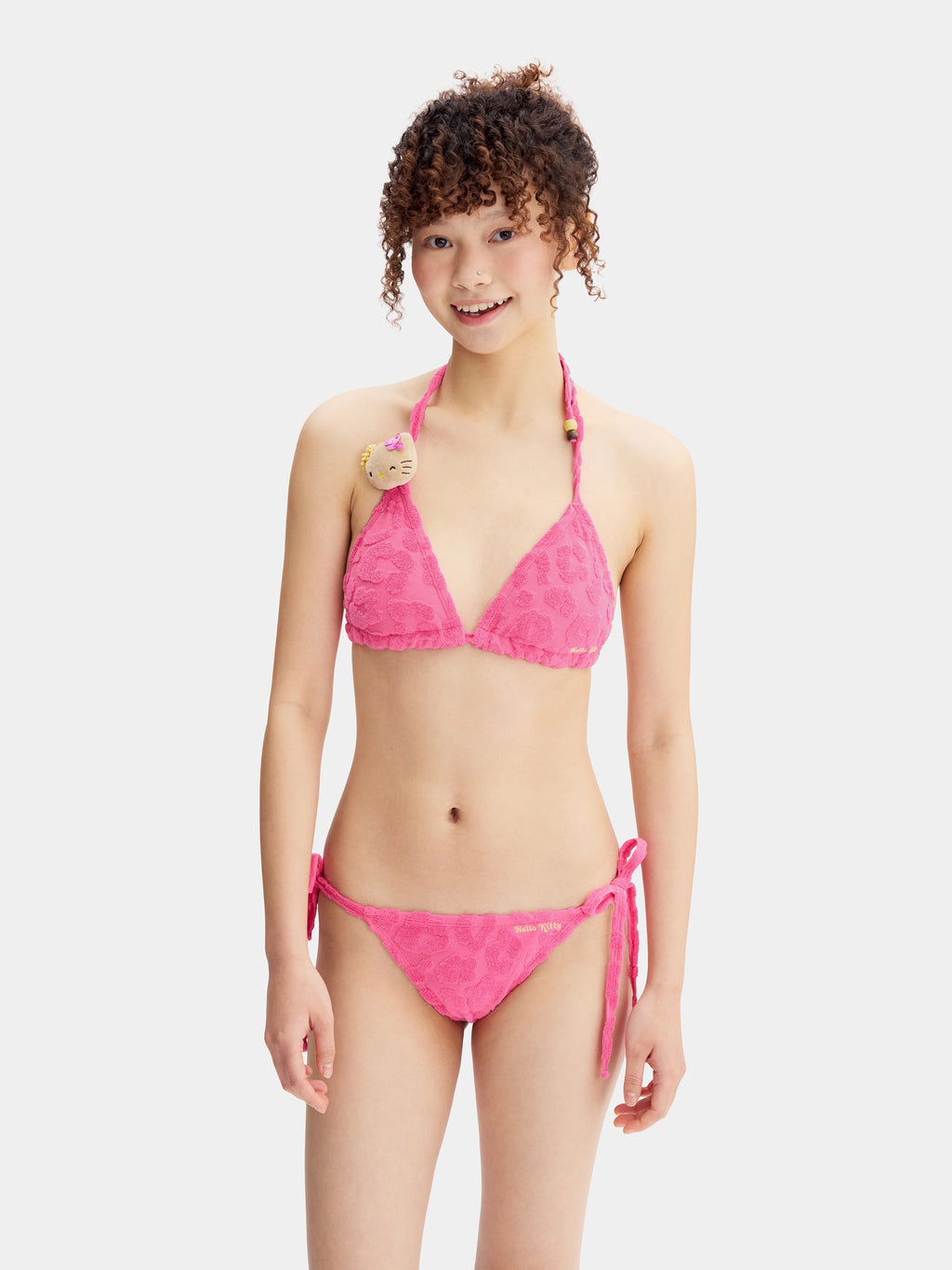 "Hello Kitty" Terry Bikini Set – Hot Pink Leopard