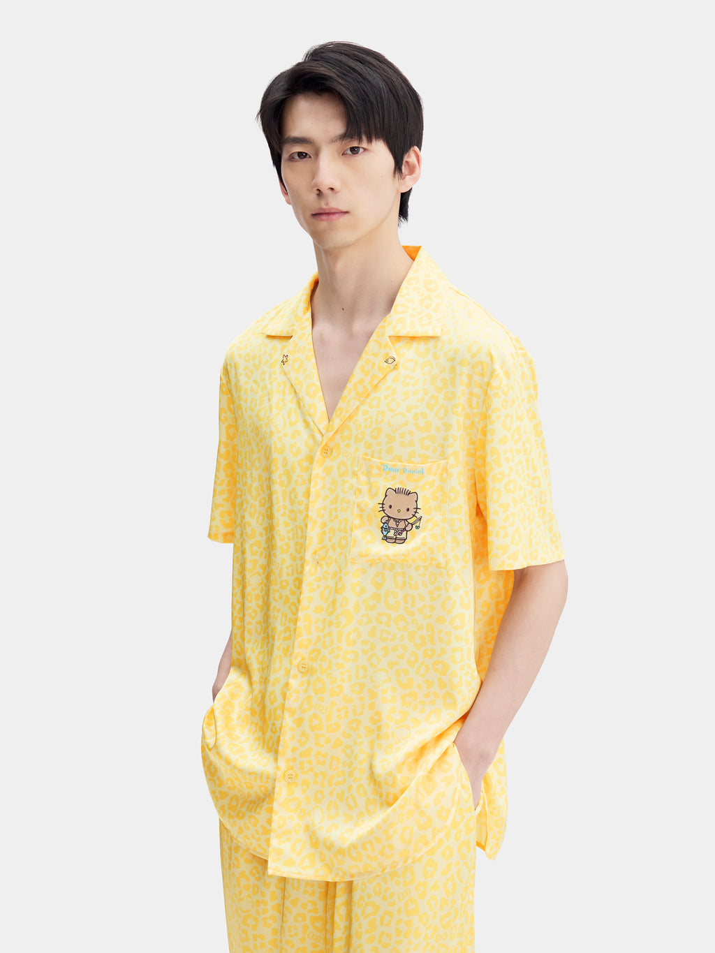 "Dear Daniel" Satin Loungewear Set Short Sleeve – Sunbeam Leopard