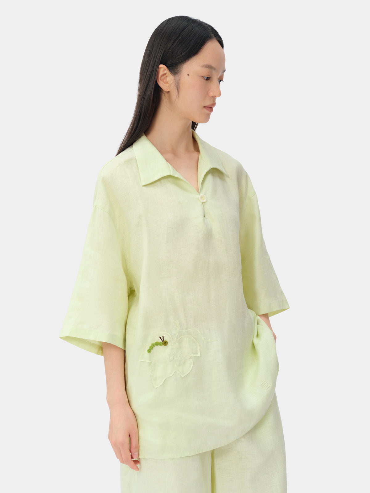 tbh Wōdrobe Hemp Loungewear Set Short Sleeve – Melon Green