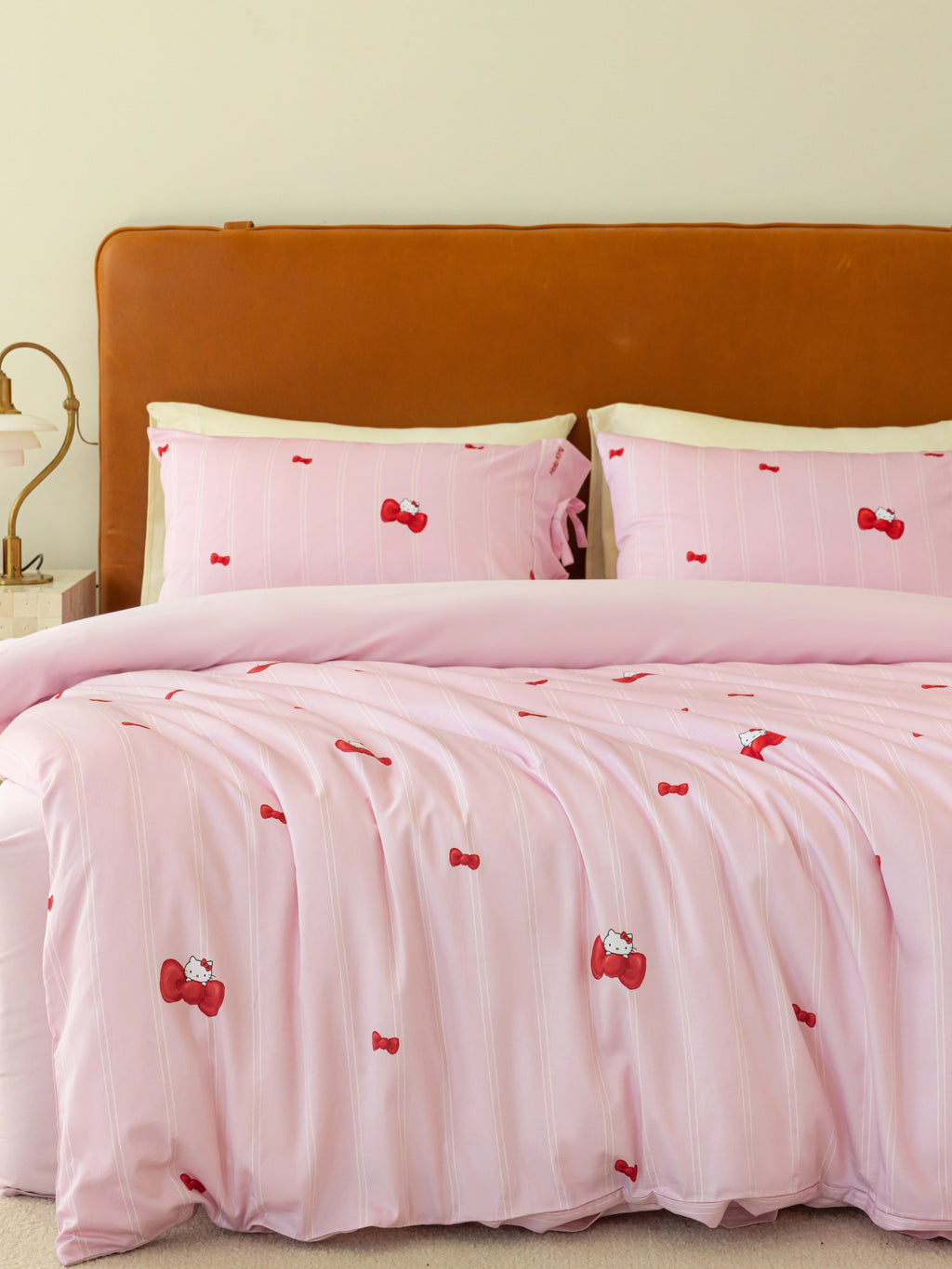 "Hello Kitty" Cotton Sateen Bedding Set – Sakura Pink