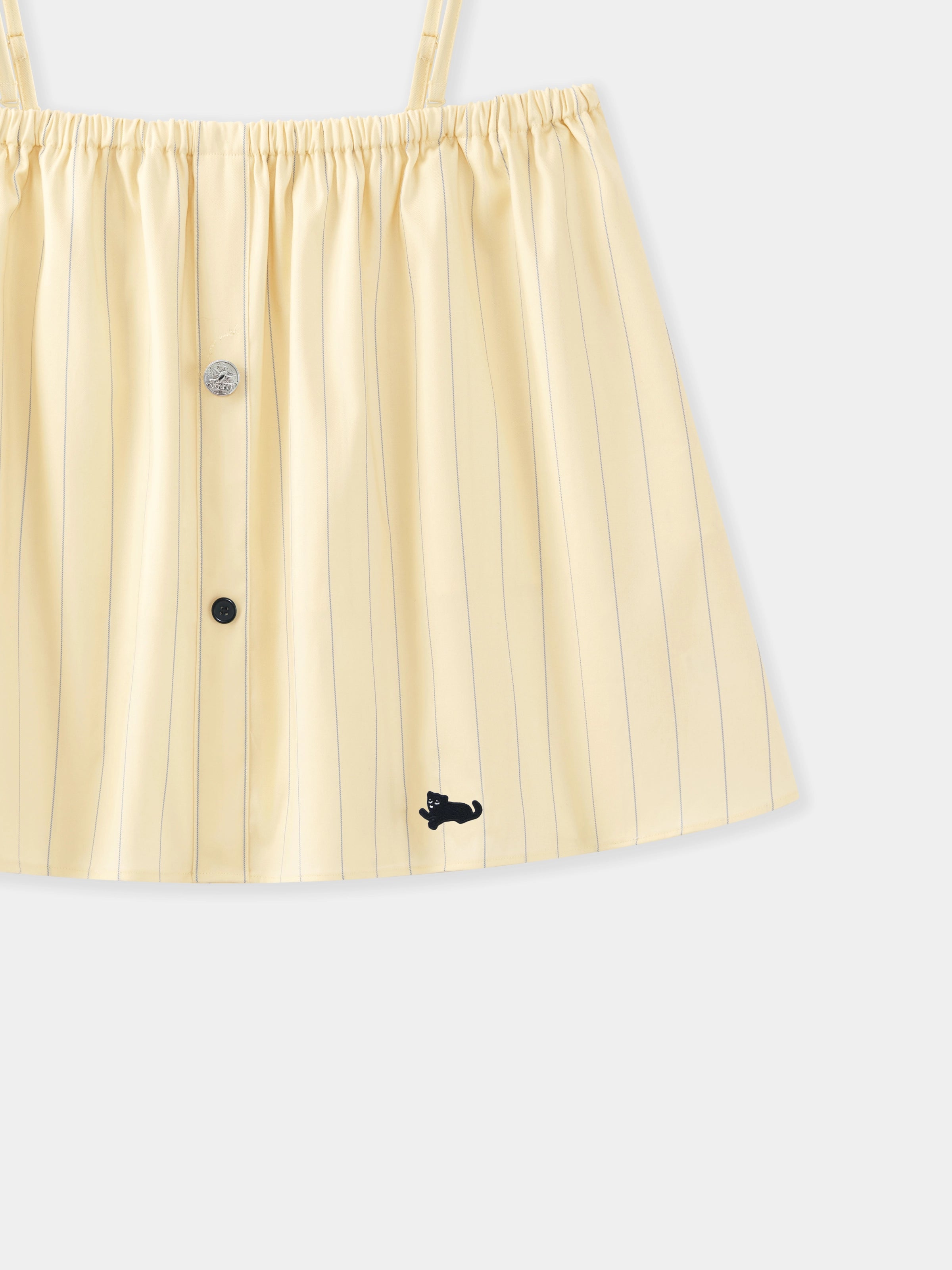 “Urban Jungle” Tencel Cotton Blend Spaghetti Strap Top and Shorts Pajama Set Dandelion Yellow