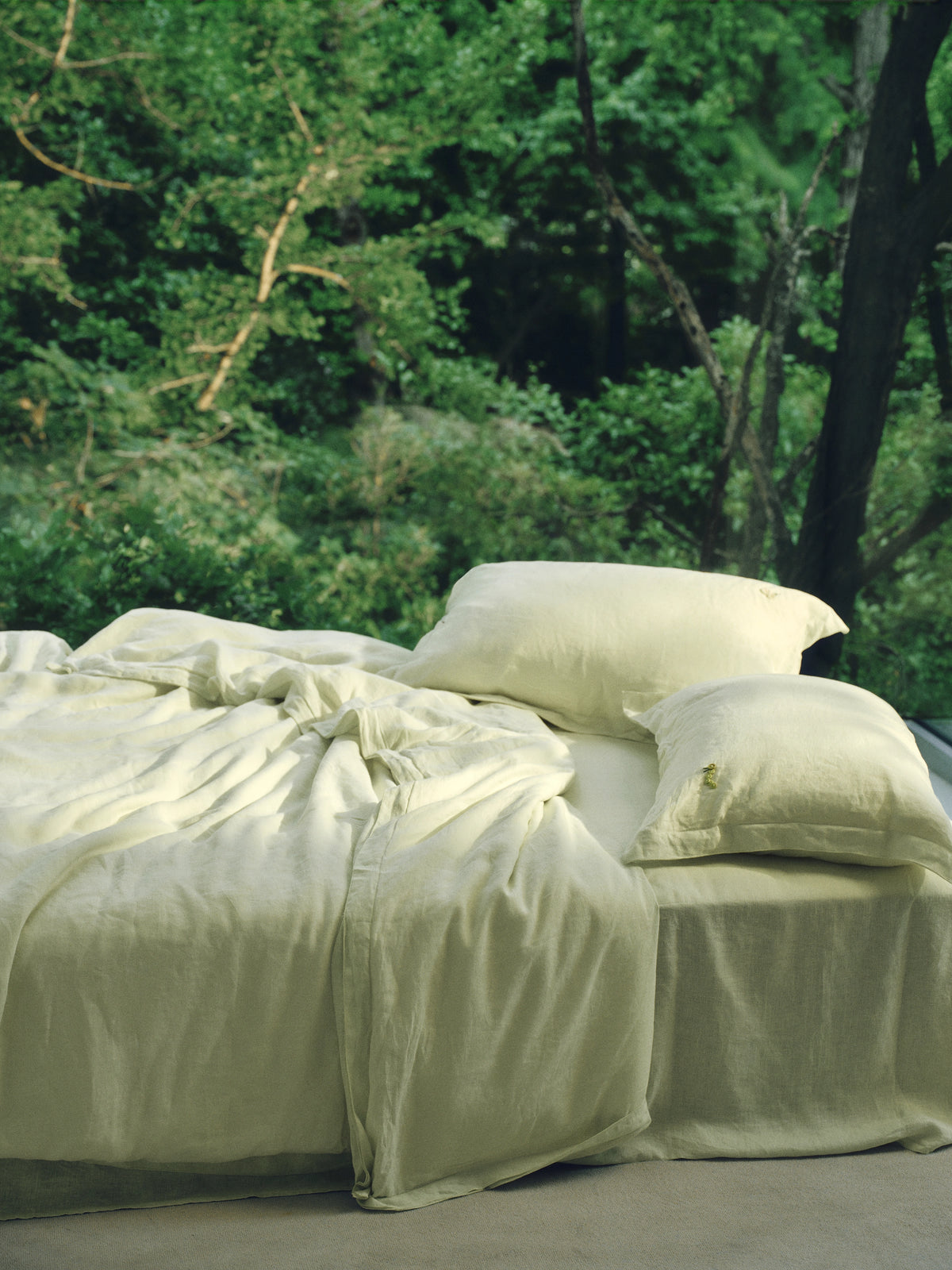 tbh Wōdrobe Washed Hemp Bedding Set – Melon Green