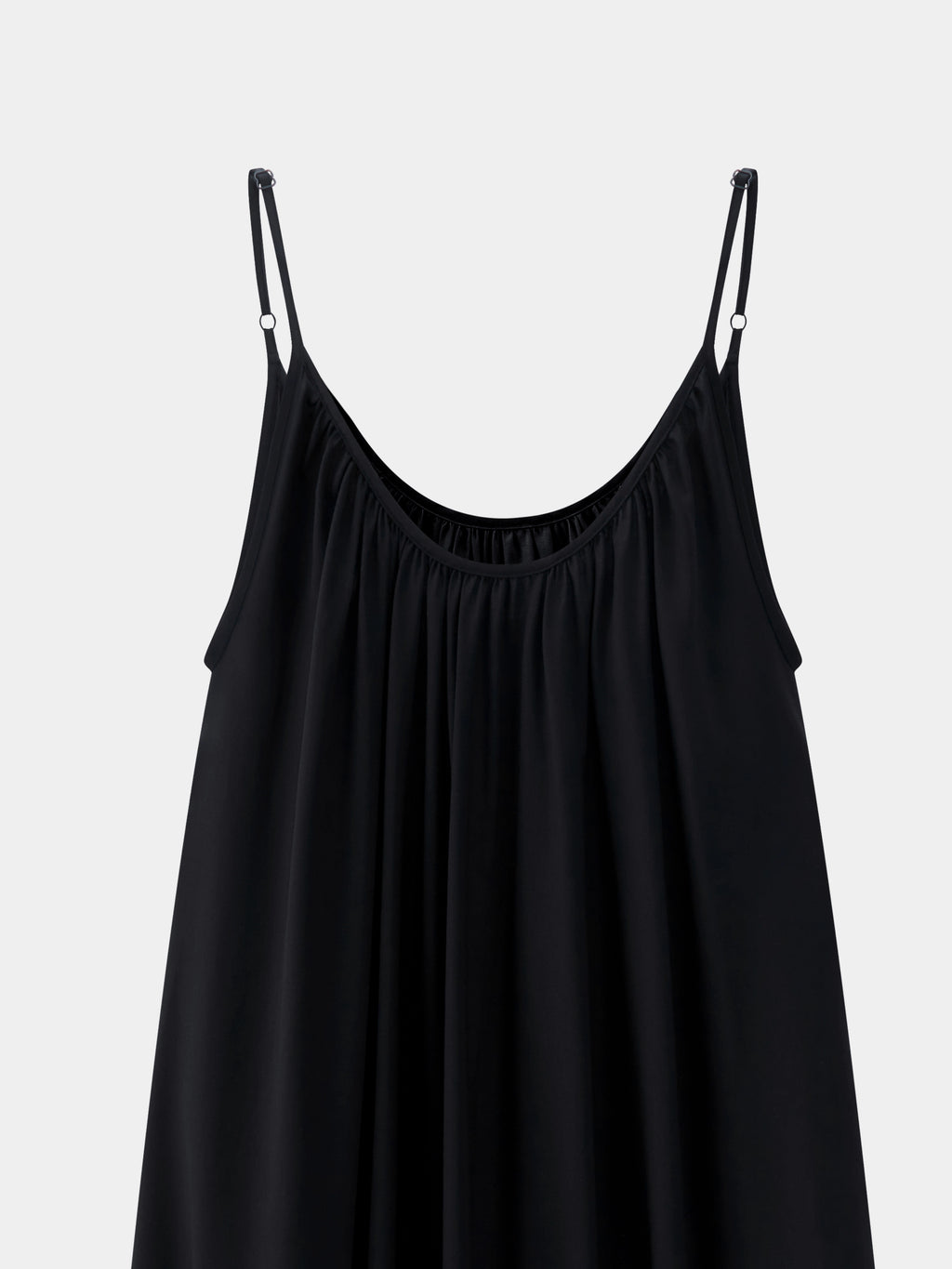 "Panda PomPom" Tencel Cotton Blend Slip Nightgown – Black