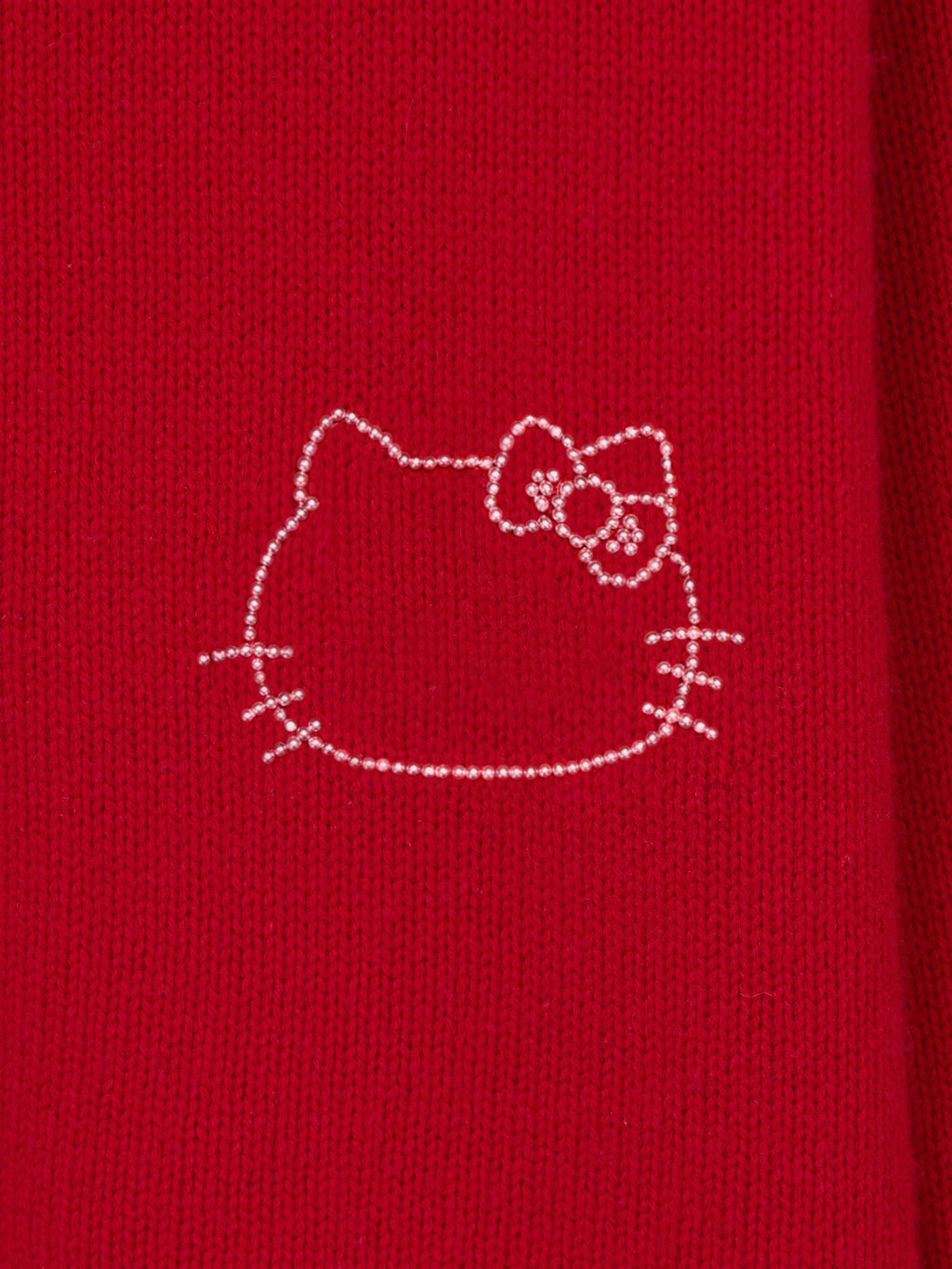 "Hello Kitty" Wool Cashmere Blend Cardigan – Red