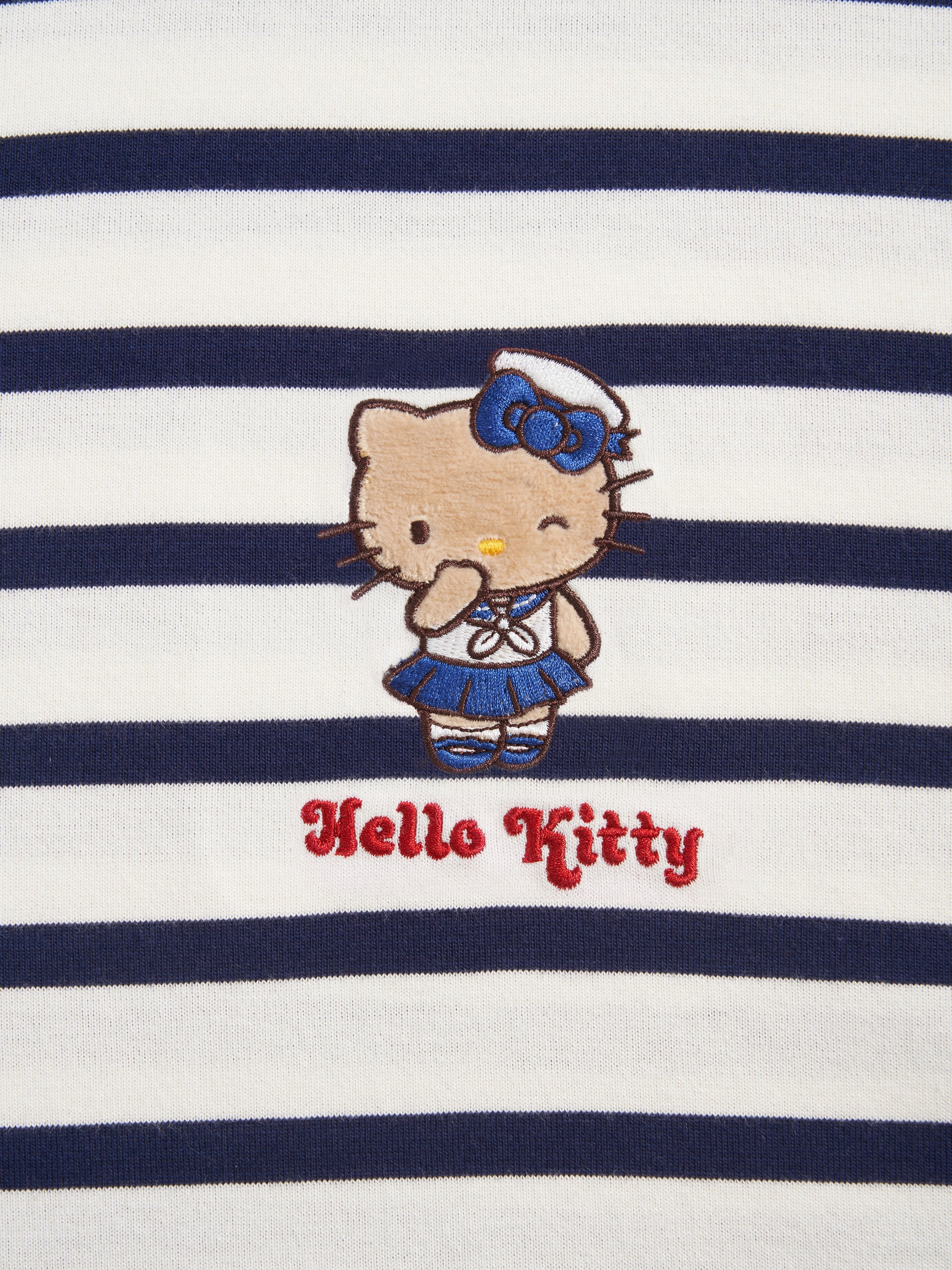 "Hello Kitty" Jersey Breton Stripe Loungewear Set Long Sleeve – Blue & White