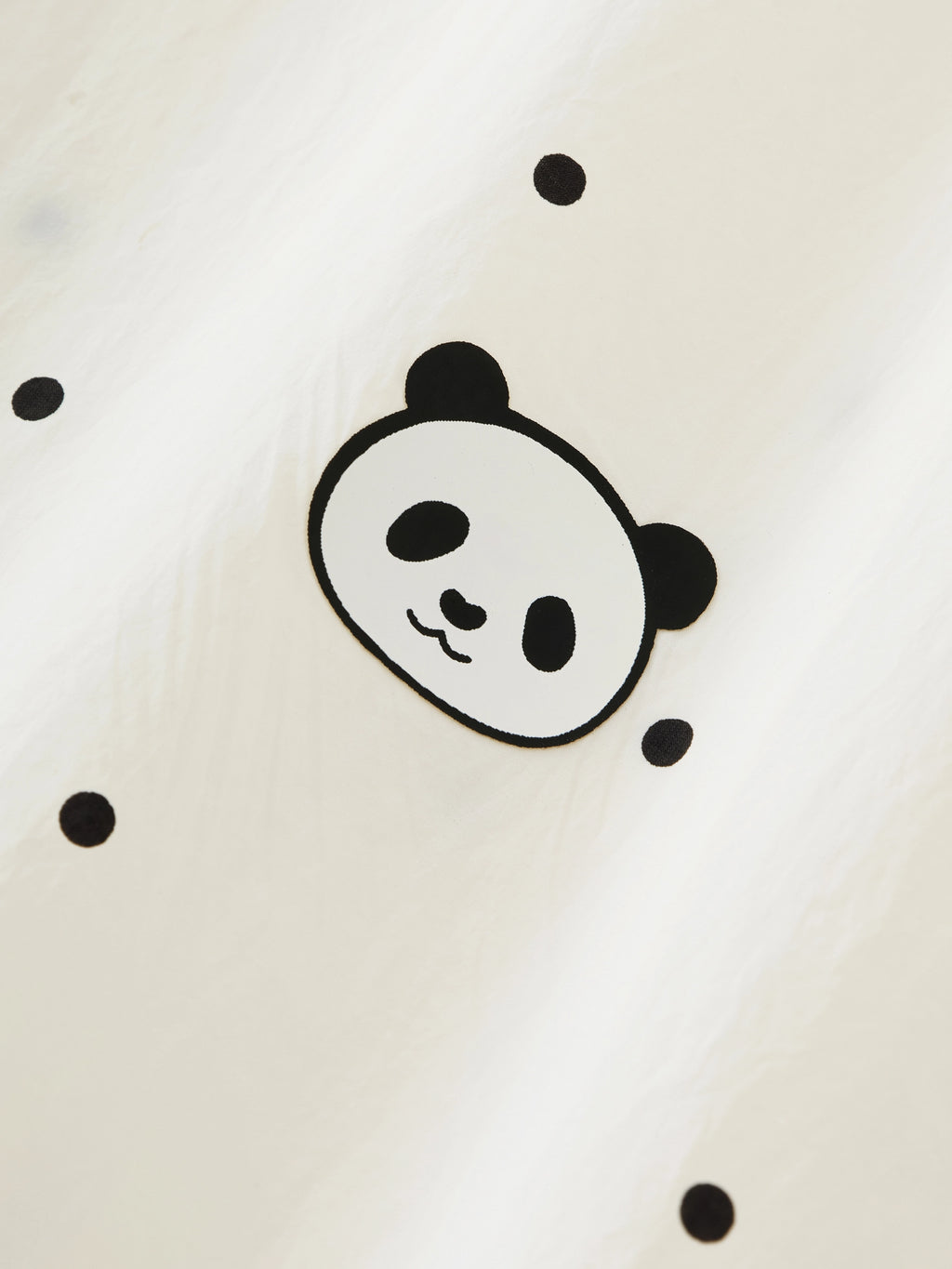 "Panda PomPom" Sun-pretective Round Neck Outdoor Jacket White Polka Dot