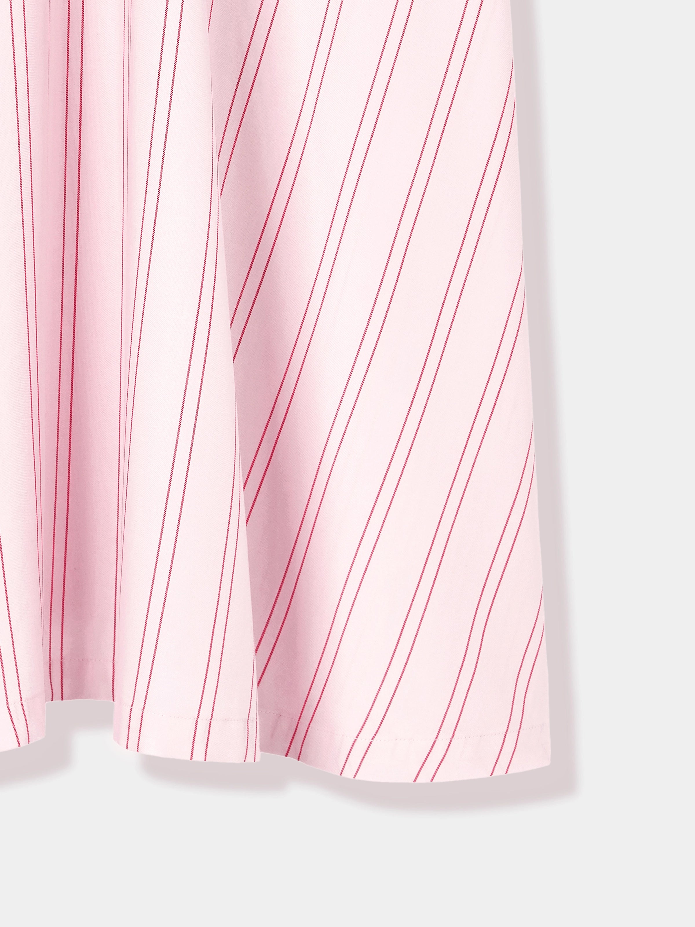 "Hello Kitty" Tencel Cotton Blend Short Nightgown Pink Stripes