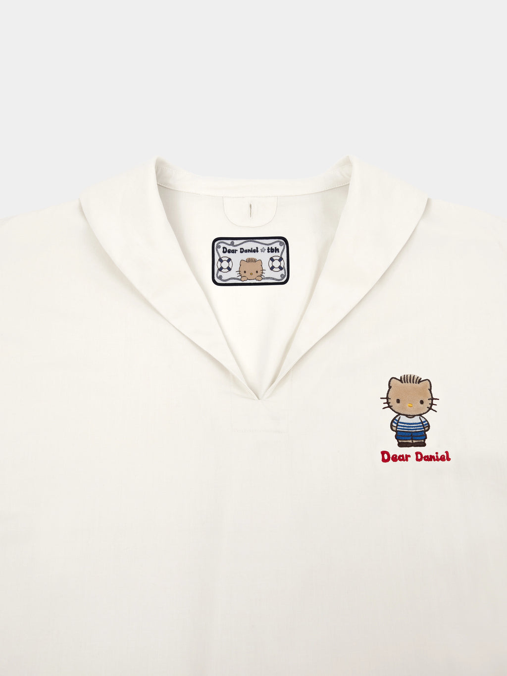 "Dear Daniel" Cotton Sailor Collar Loungewear Set Long Sleeve