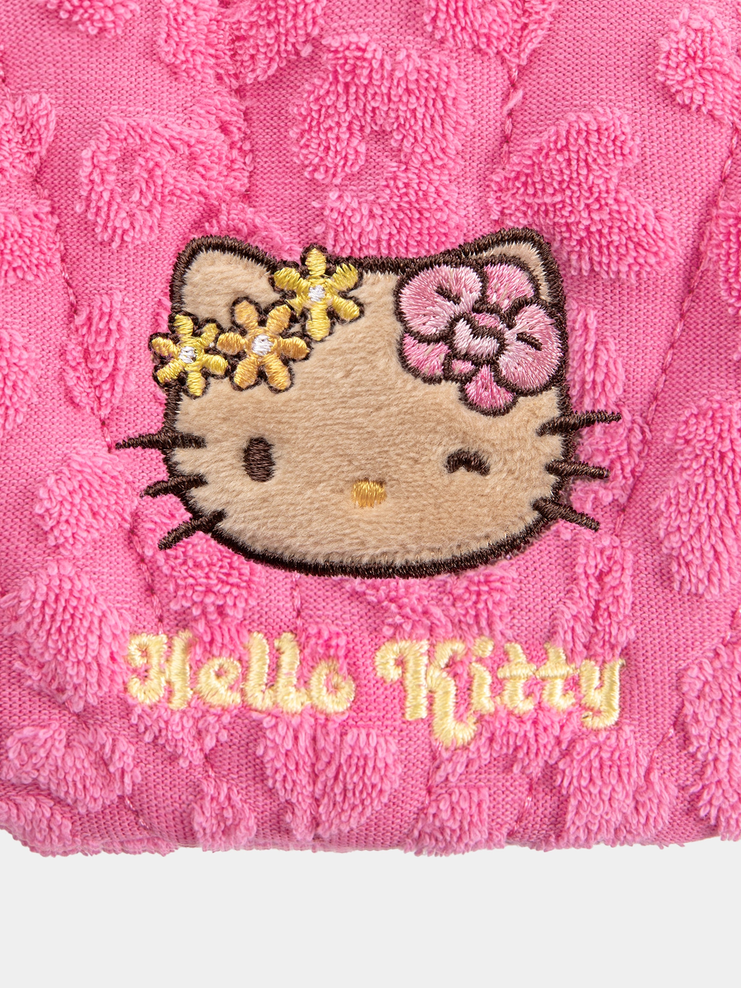 "Hello Kitty" Terry Shell-Shaped Cosmetic Bag – Hot Pink Leopard – Mini