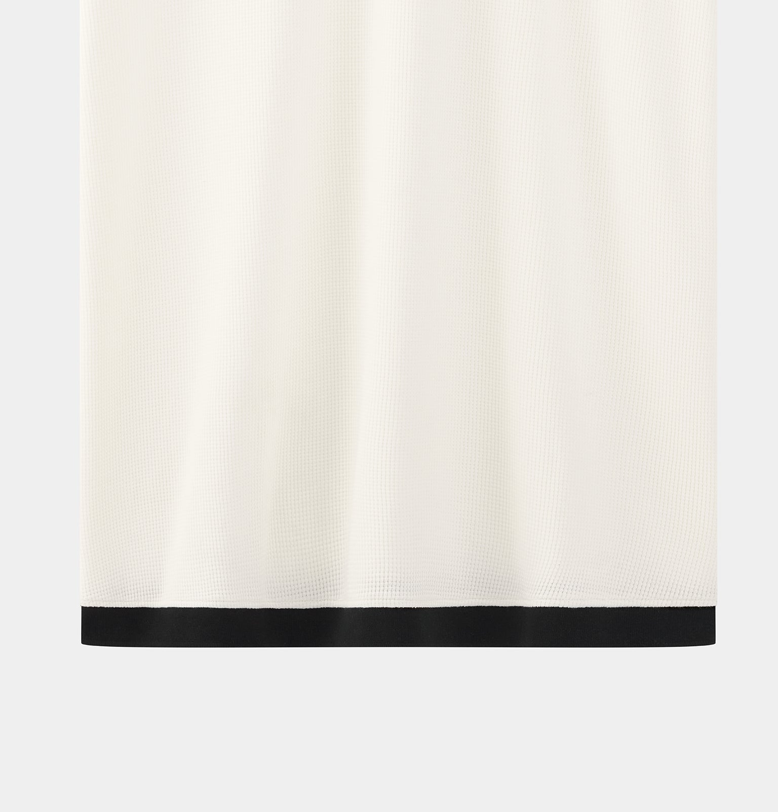 "Panda PomPom" Waffle Checks Polo Collar Nightgown – Cream White