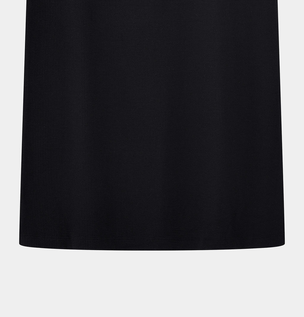 "Panda PomPom" Waffle Checks Nightgown – Black