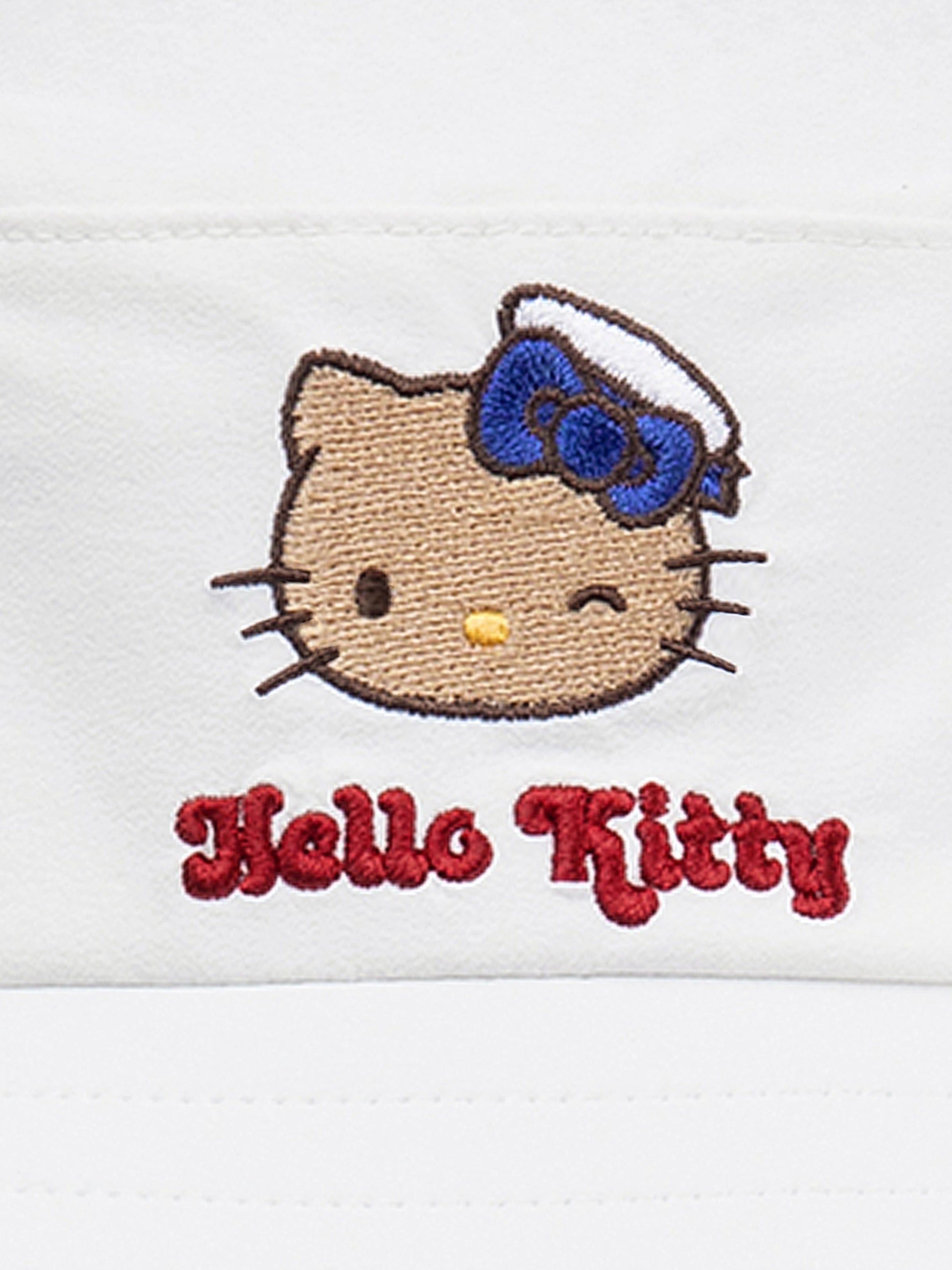 "Hello Kitty" Nautical Sun Hat – Seashell White