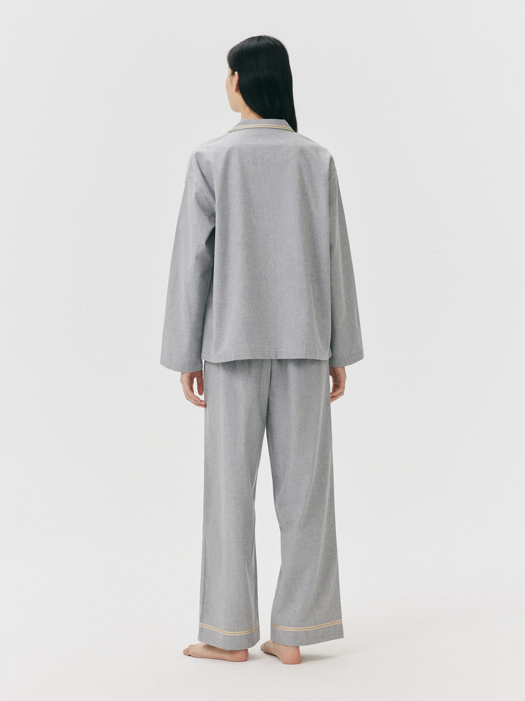 "Frame" Australian Wool-Cotton Loungewear Set – Heather Grey