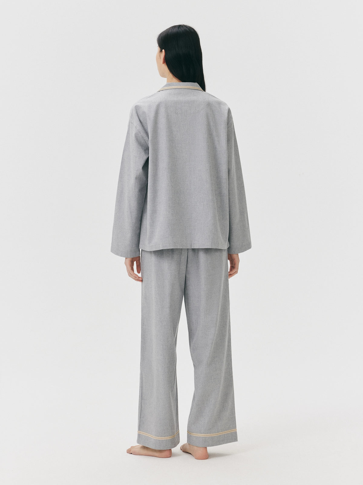 "Frame" Australian Wool-Cotton Loungewear Set – Heather Grey