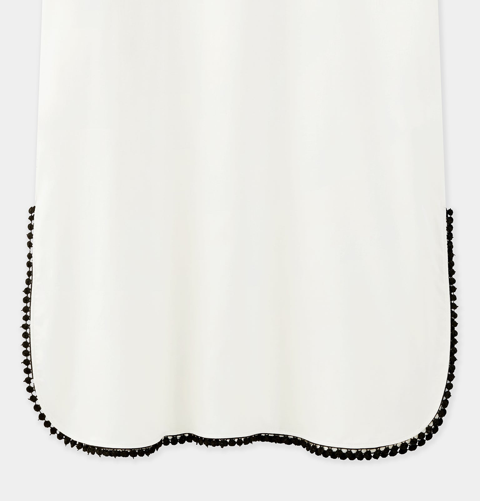 "Panda PomPom" Tencel Cotton Blend Crew Neck Short Sleeve Nightgown Cream White