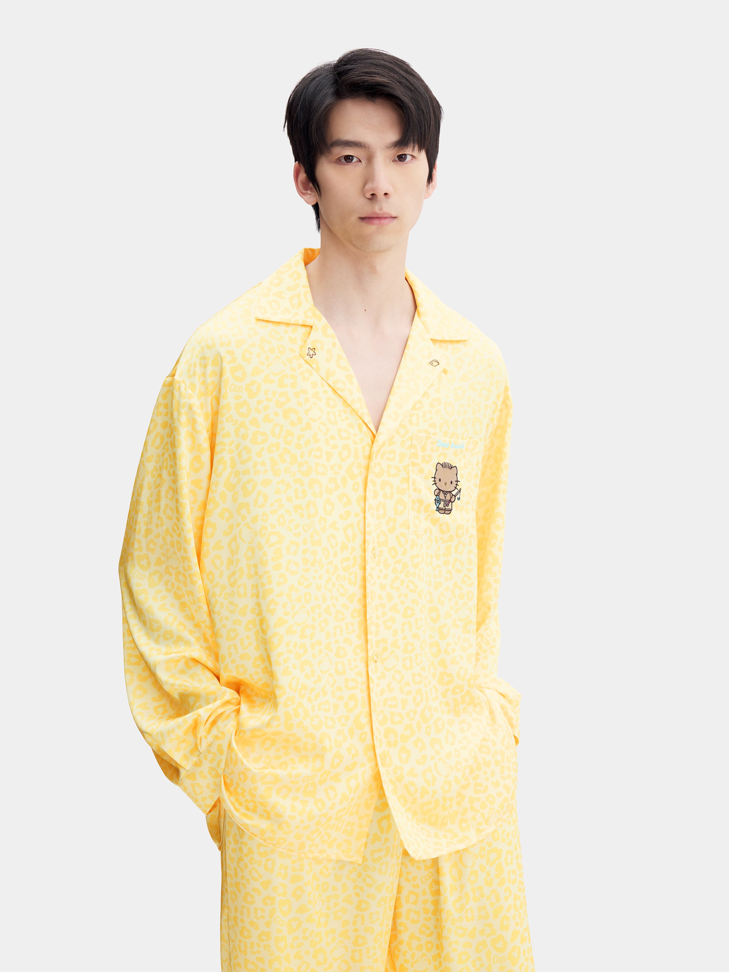 "Dear Daniel" Satin Loungewear Set Long Sleeve – Sunbeam Leopard