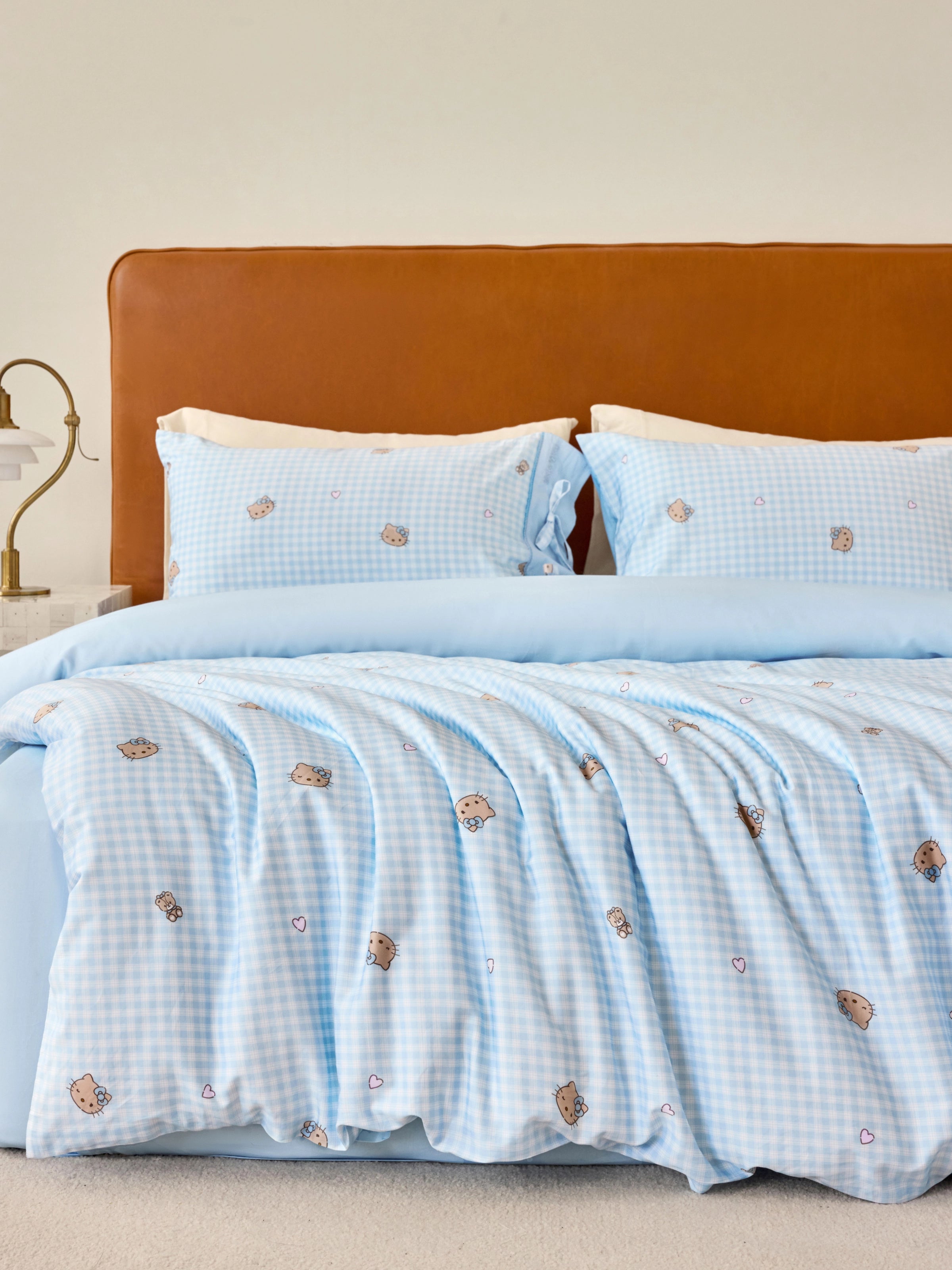 "Hello Kitty"  cotton sateen bedding set Hello Kitty Check