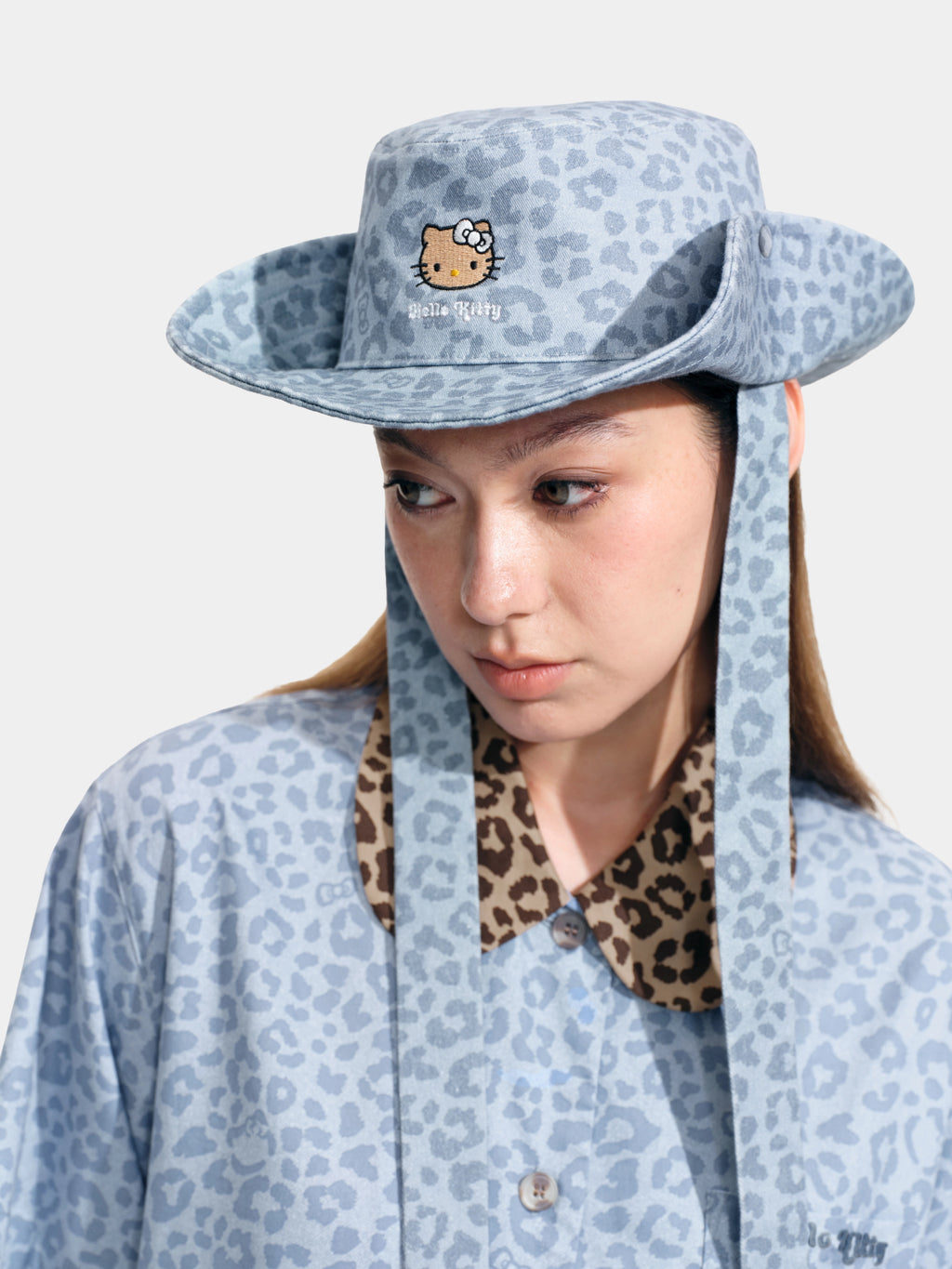 "Hello Kitty" Cowboy Cap – Denim Leopard
