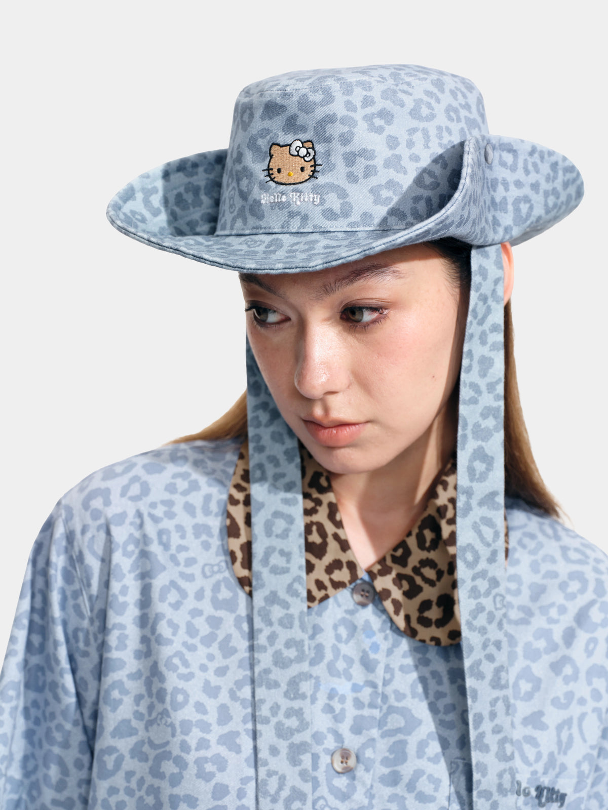 "Hello Kitty" Cowboy Cap – Denim Leopard