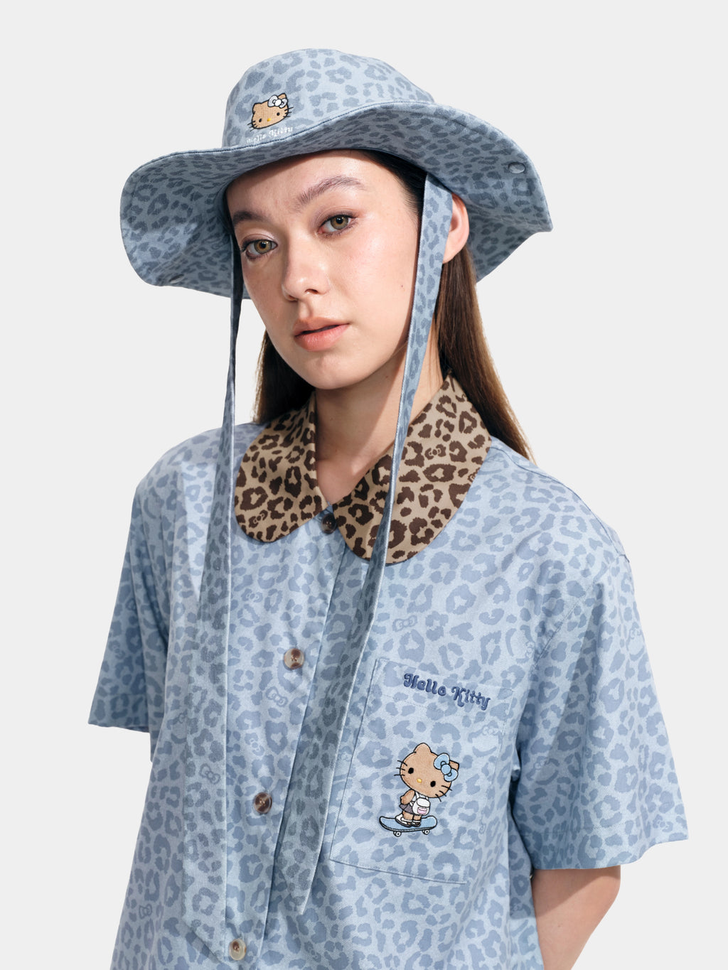 "Hello Kitty" Cowboy Cap – Denim Leopard