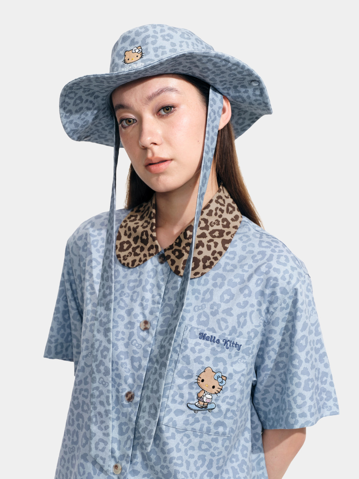 "Hello Kitty" Cowboy Cap – Denim Leopard
