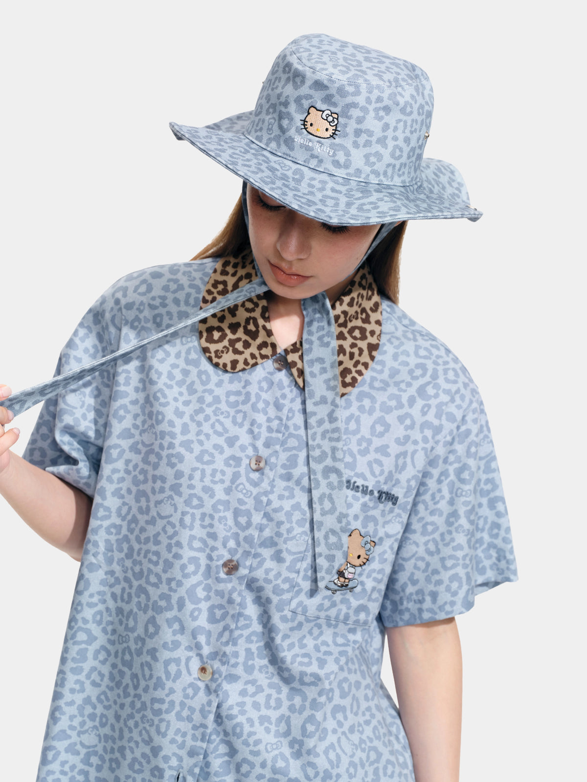 "Hello Kitty" Cowboy Cap – Denim Leopard