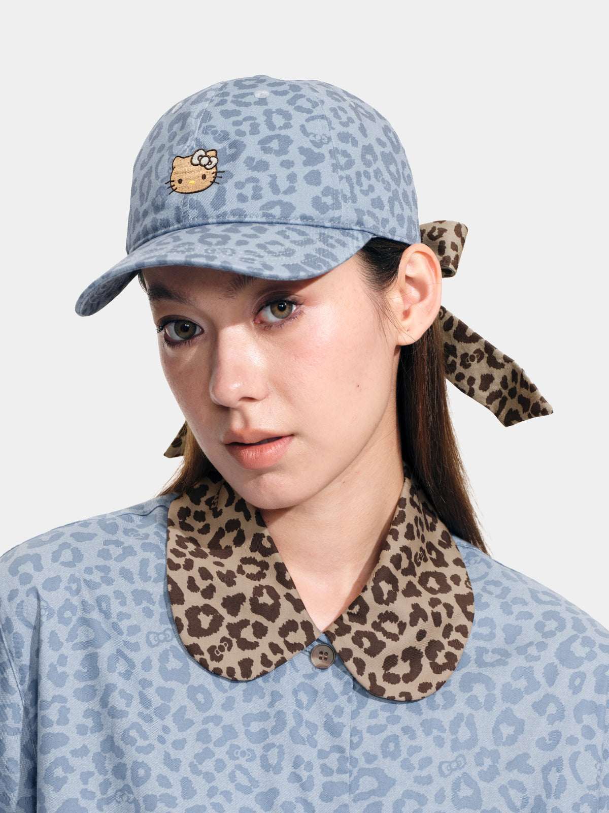 "Hello Kitty" Baseball Cap – Denim Leopard