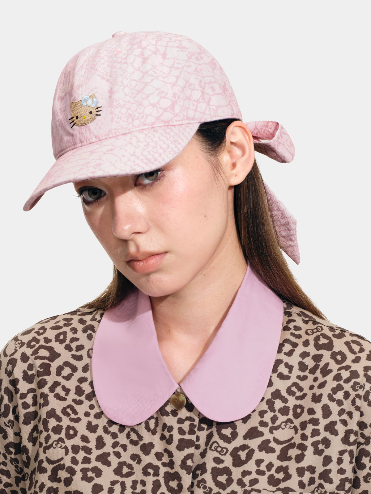 "Hello Kitty" Baseball Cap – Pink Snake Print