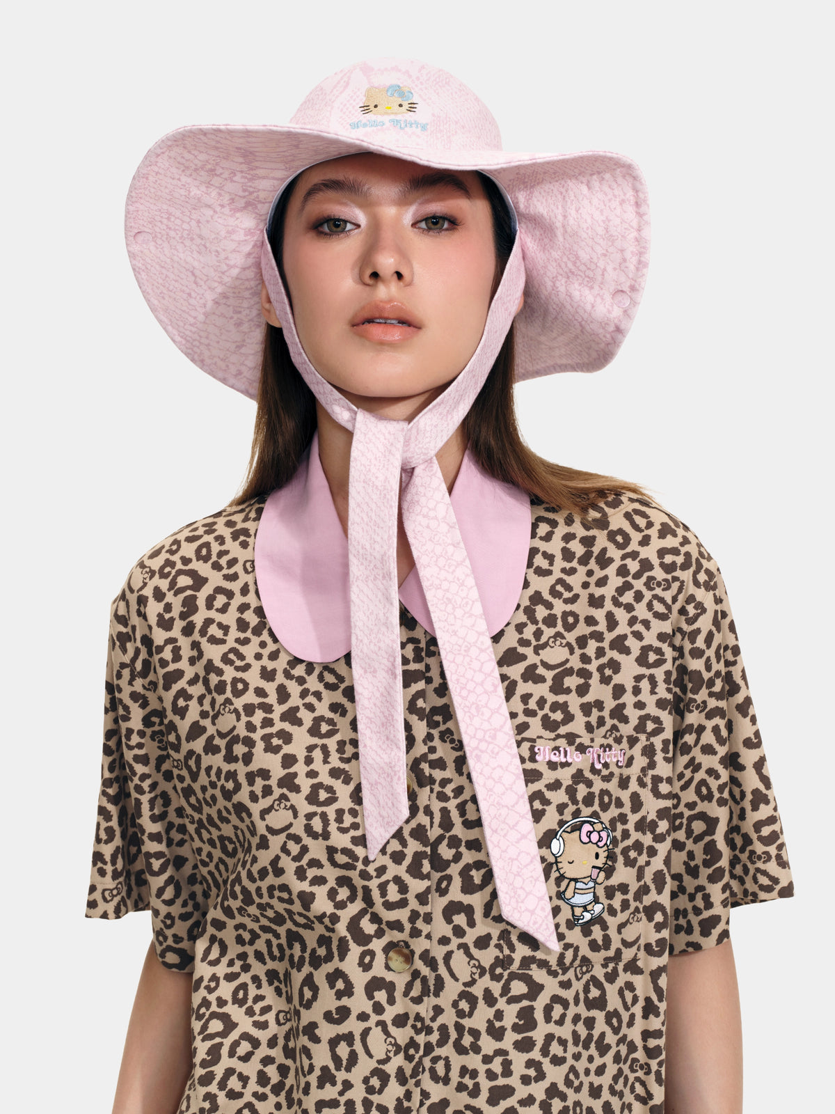 "Hello Kitty" Cowboy Cap – Pink Snake Print