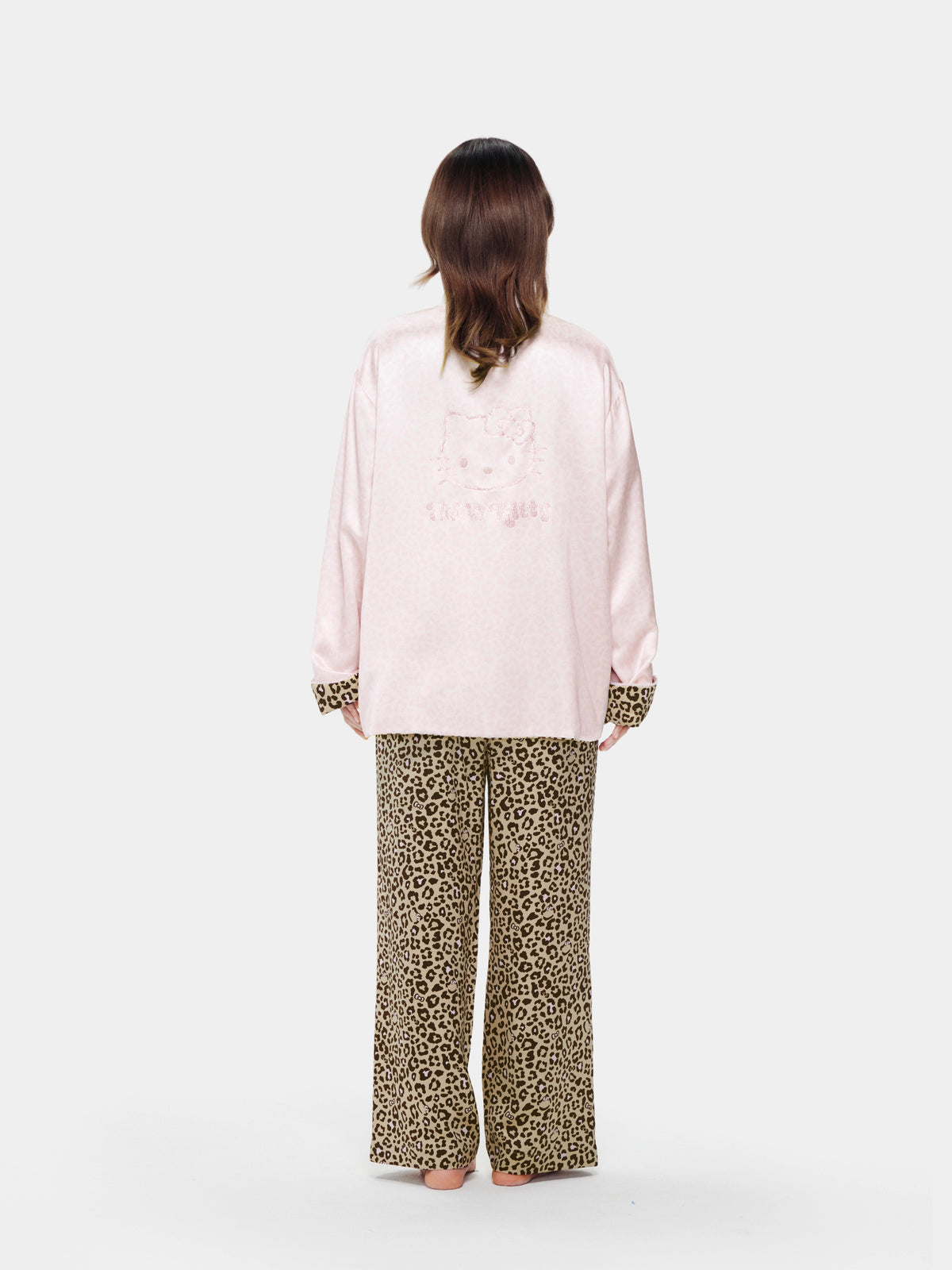 "Hello Kitty" Premium Heavy Mulberry Silk Chinese-Style Reversible Quilted Jacket – Leopard