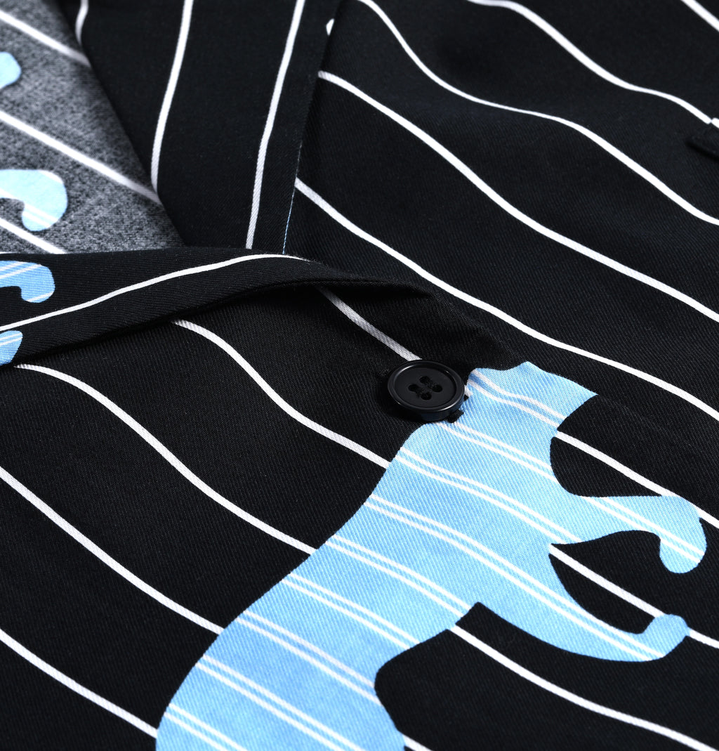 “Z” Tencel Cotton Blend Short Sleeve And Pants Loungewear Set Black Panther