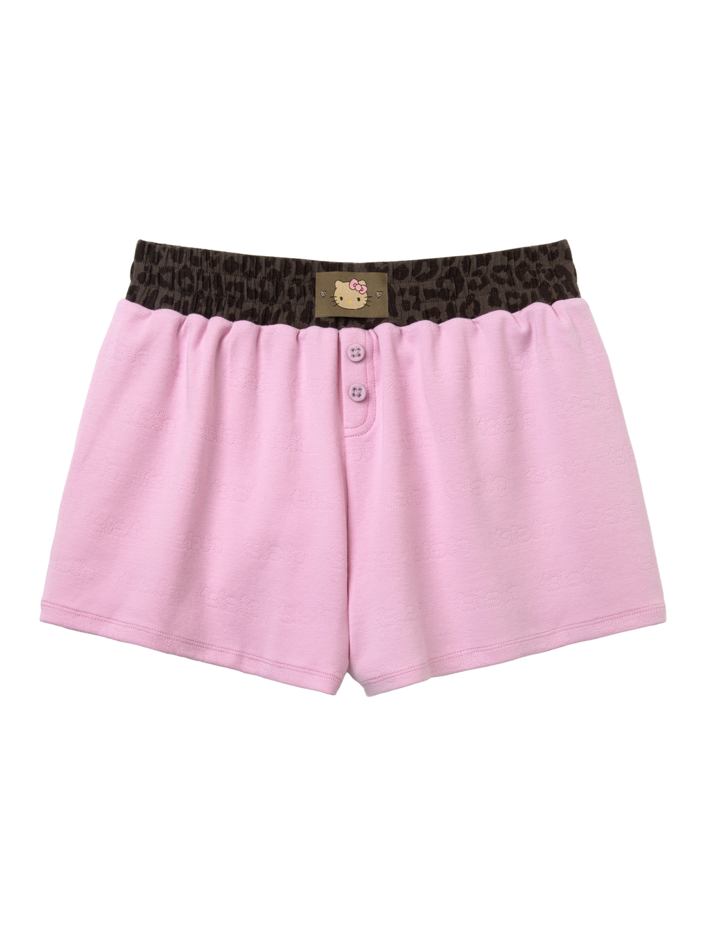 "Hello Kitty" Jersey Rib Jacquard Spaghetti Strap Top & Shorts Pajama Set – Raspberry