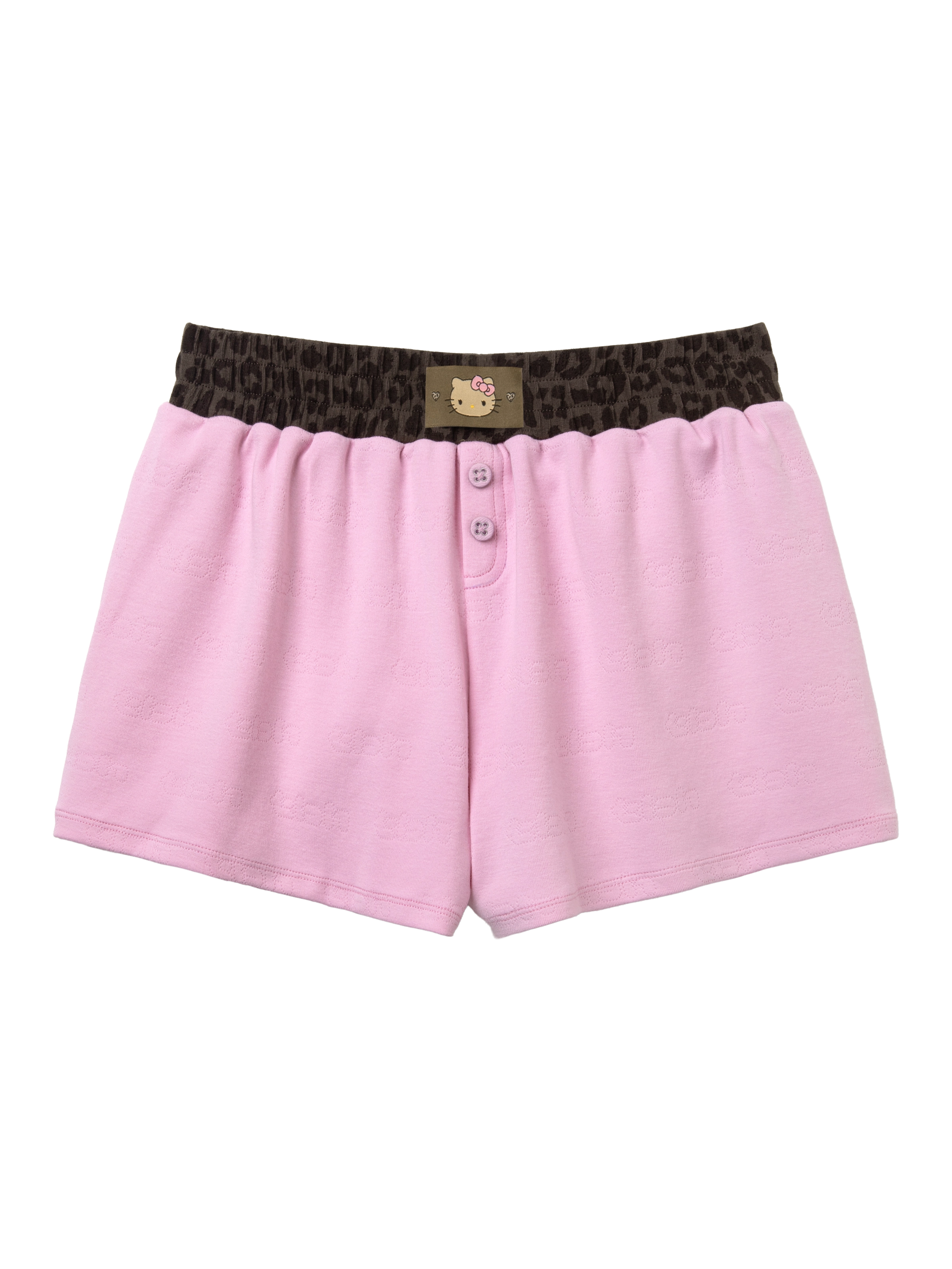 "Hello Kitty" Jersey Rib Jacquard Spaghetti Strap Top & Shorts Pajama Set – Raspberry